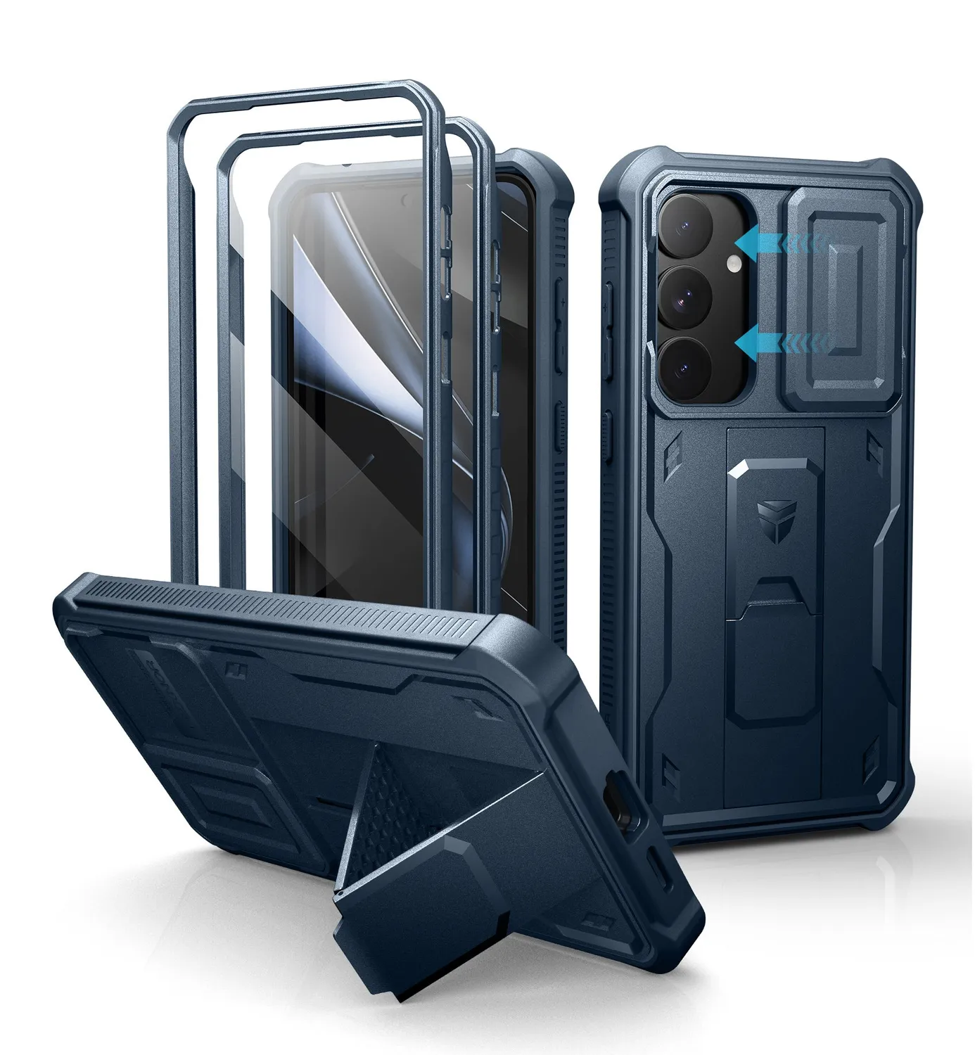 Dexnor per Galaxy S25 Plus Custodia Nera antiurto kickstand