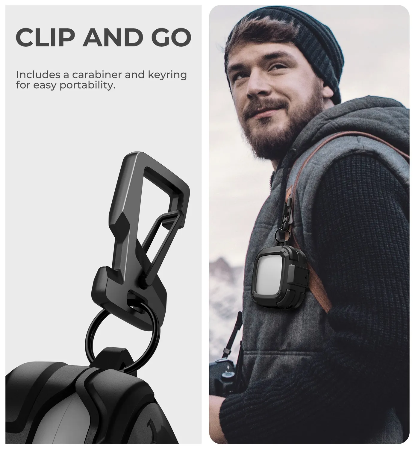 Dexnor Shokz OpenFit Air custodia nera antiurto moschettone