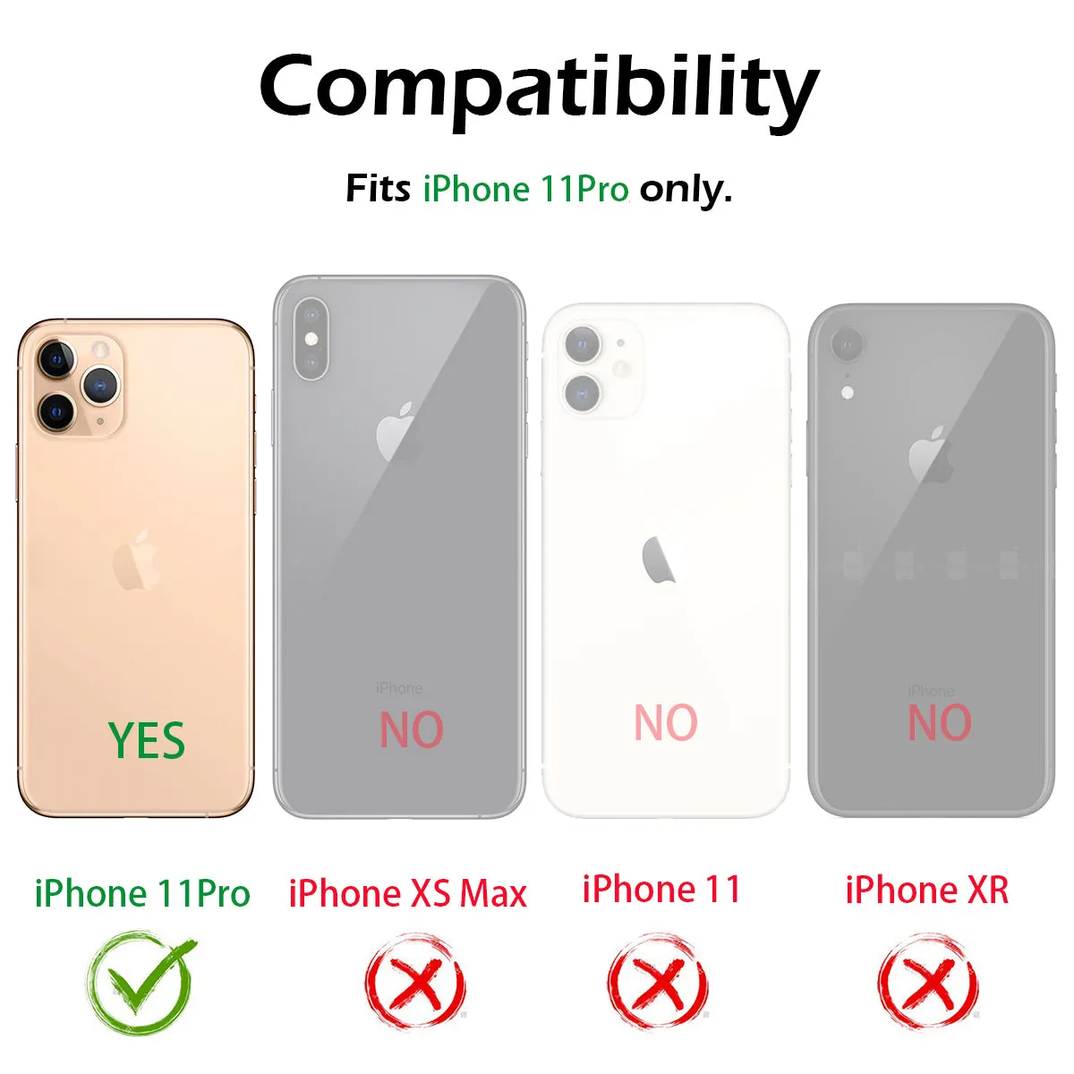 Dexnor iPhone 11 Pro cover telefono nero antiurto