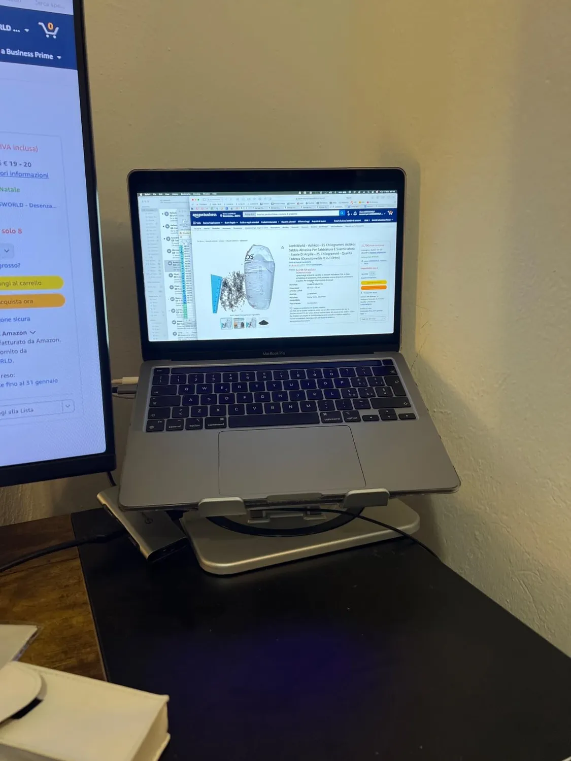 EOIWUY Supporto Laptop 10-16 Pollici Girevole Argento Alluminio