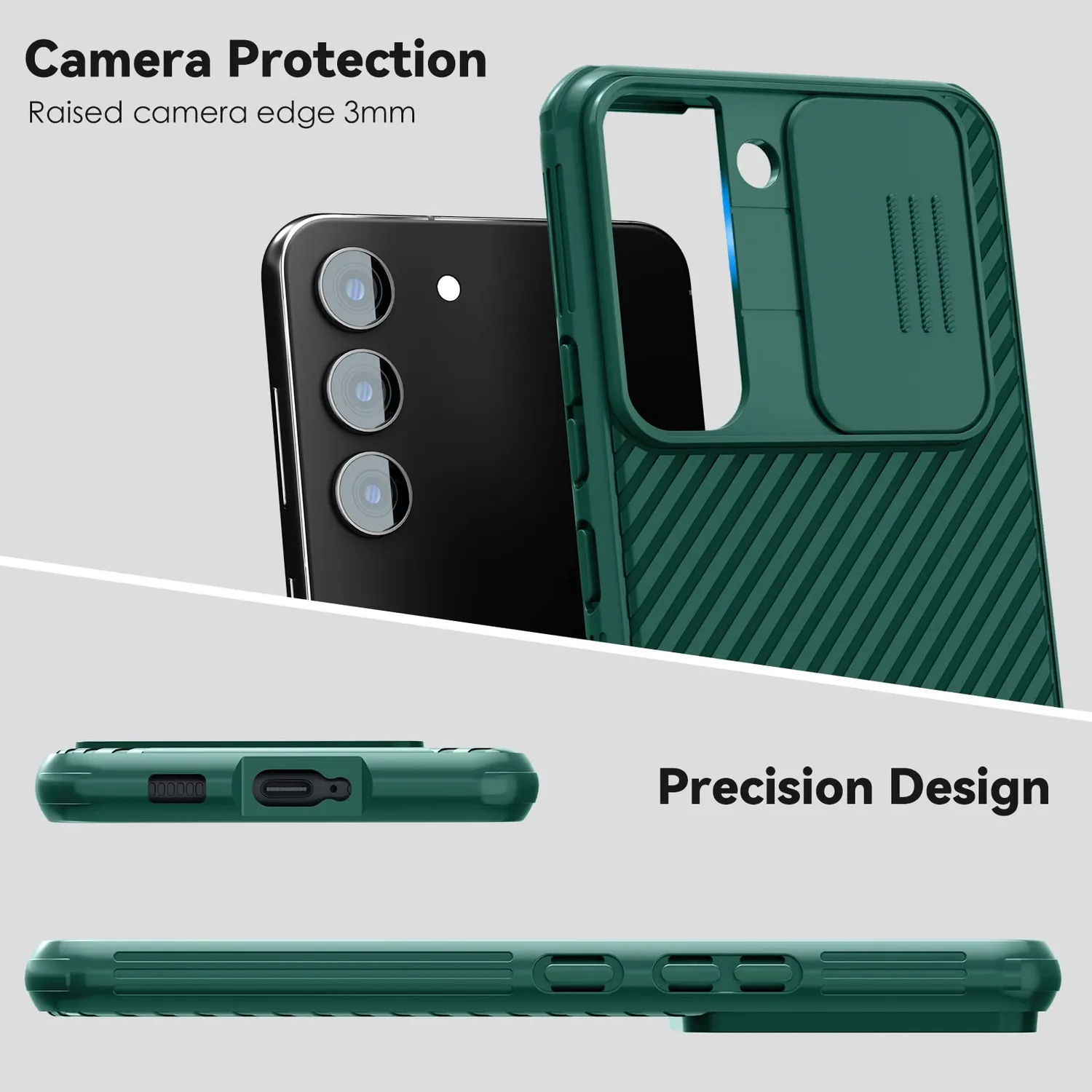 CloudValley Cover Galaxy S23 Plus Verde Camera Scorrevole