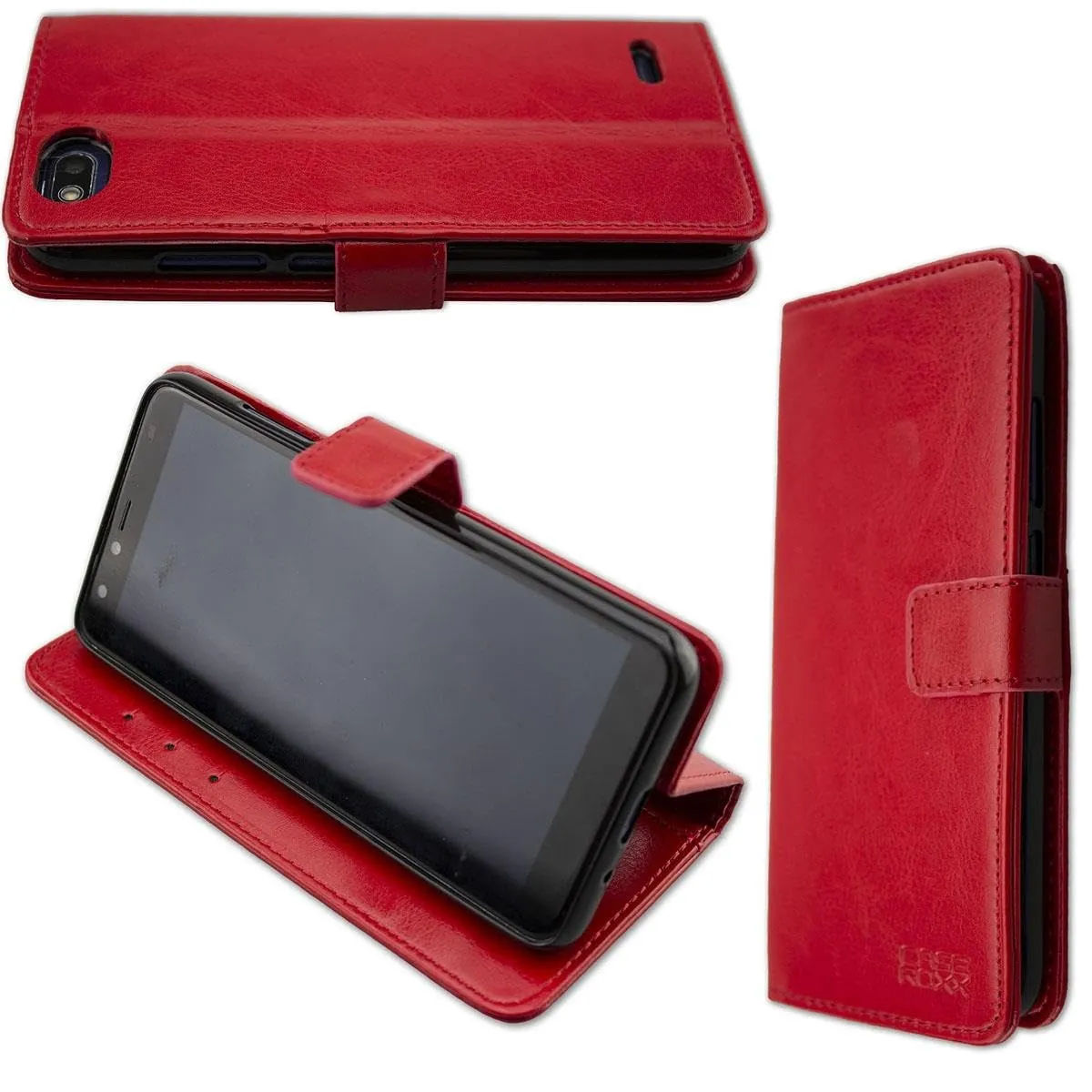 caseroxx Bookstyle Gigaset GS100 Custodia Rossa Pelle