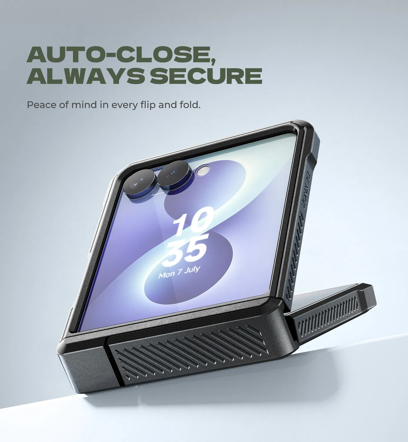 Dexnor cover Galaxy Z Flip 8 nera antiurto con stand