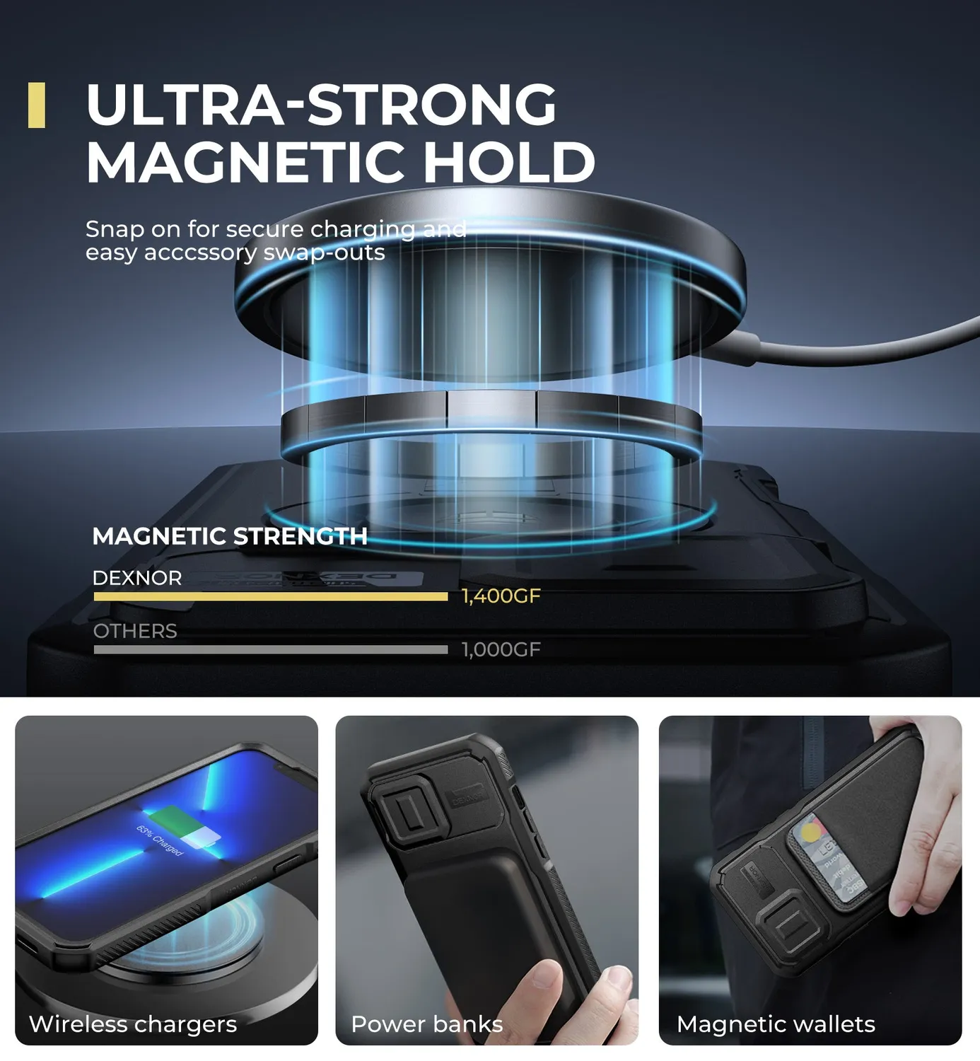 Dexnor iPhone 12/13 Pro Max cover 360° MagSafe nera
