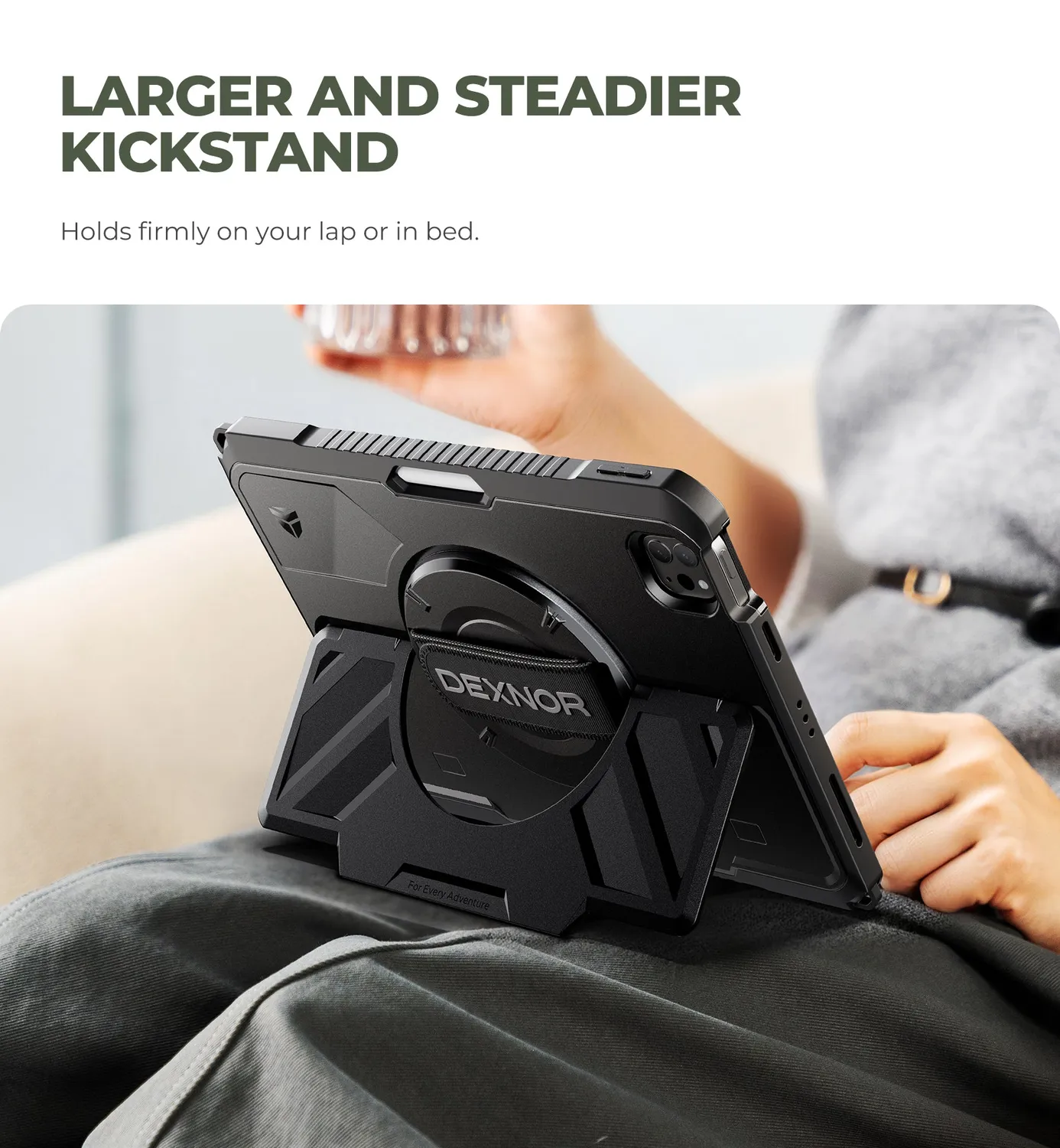 Dexnor iPad Pro 11 2018 custodia nera con tracolla