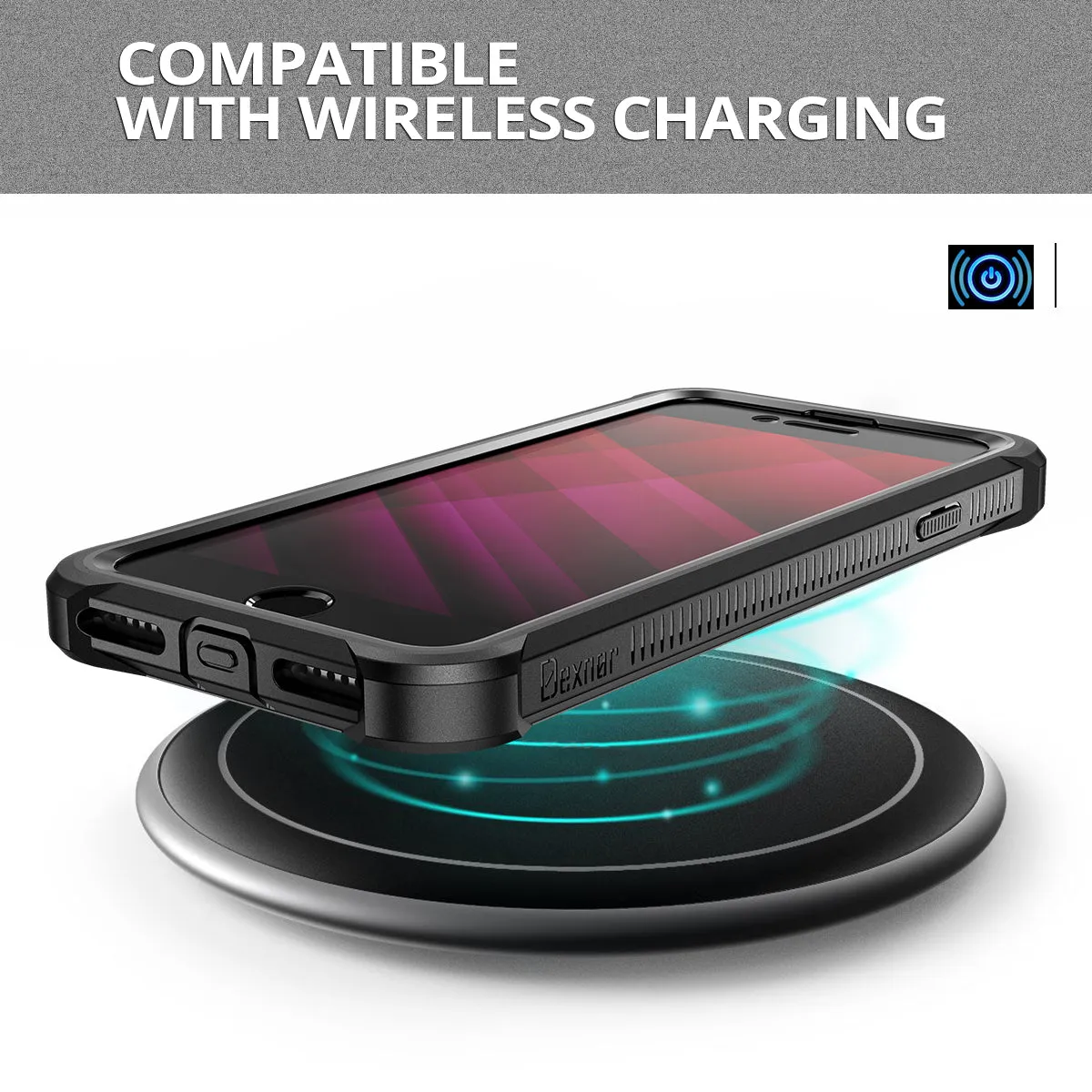 Dexnor iPhone SE 2020 7 8 cover nera antishock
