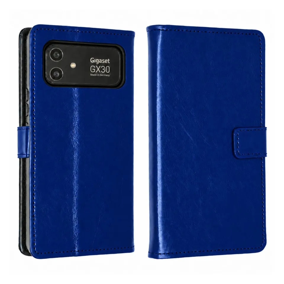 caseroxx Bookstyle custodia Gigaset GX30 azzurro carte