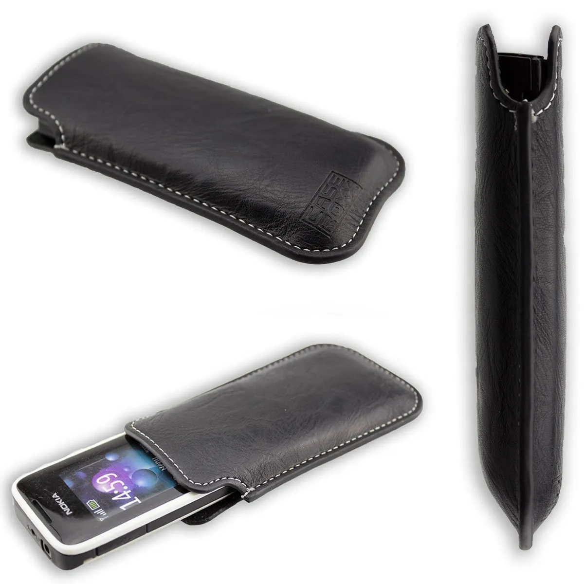 caseroxx Business-Line Nokia 2690 custodia marsupio nero pelle