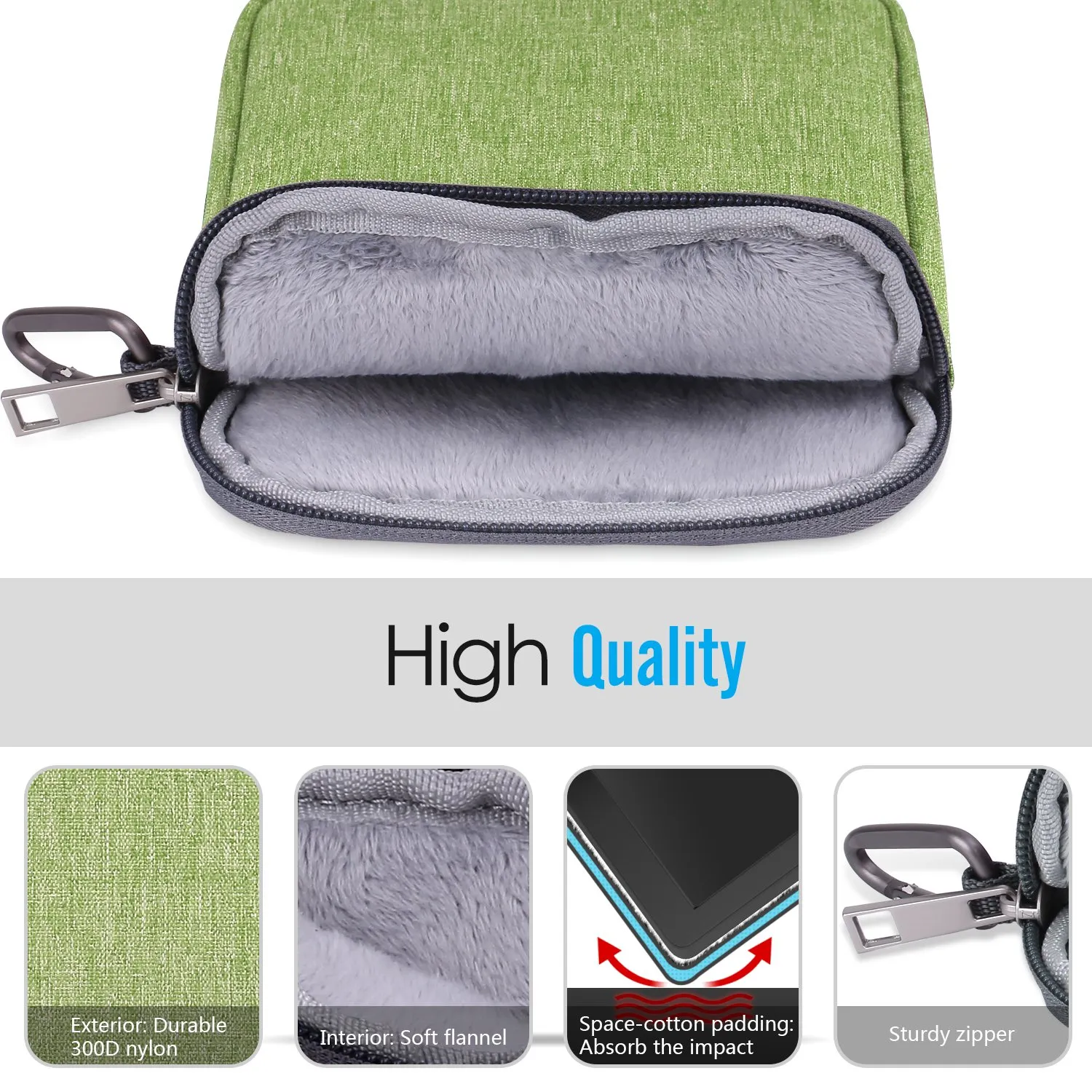 MoKo Borsa Nylon Kindle 6 Pollici Cover Verde Antiurto
