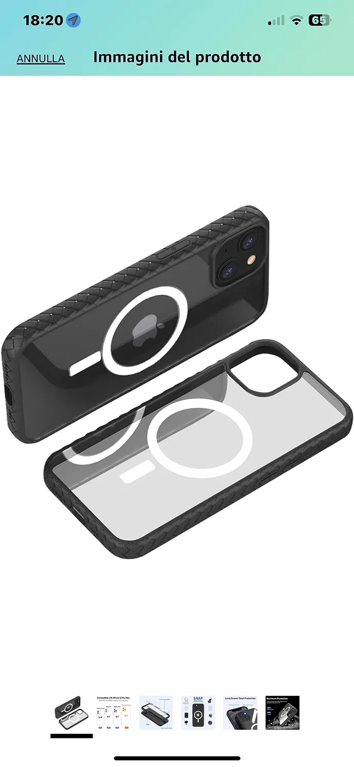 CloudValley iPhone 12 Pro Max Cover MagSafe Nera Sottile