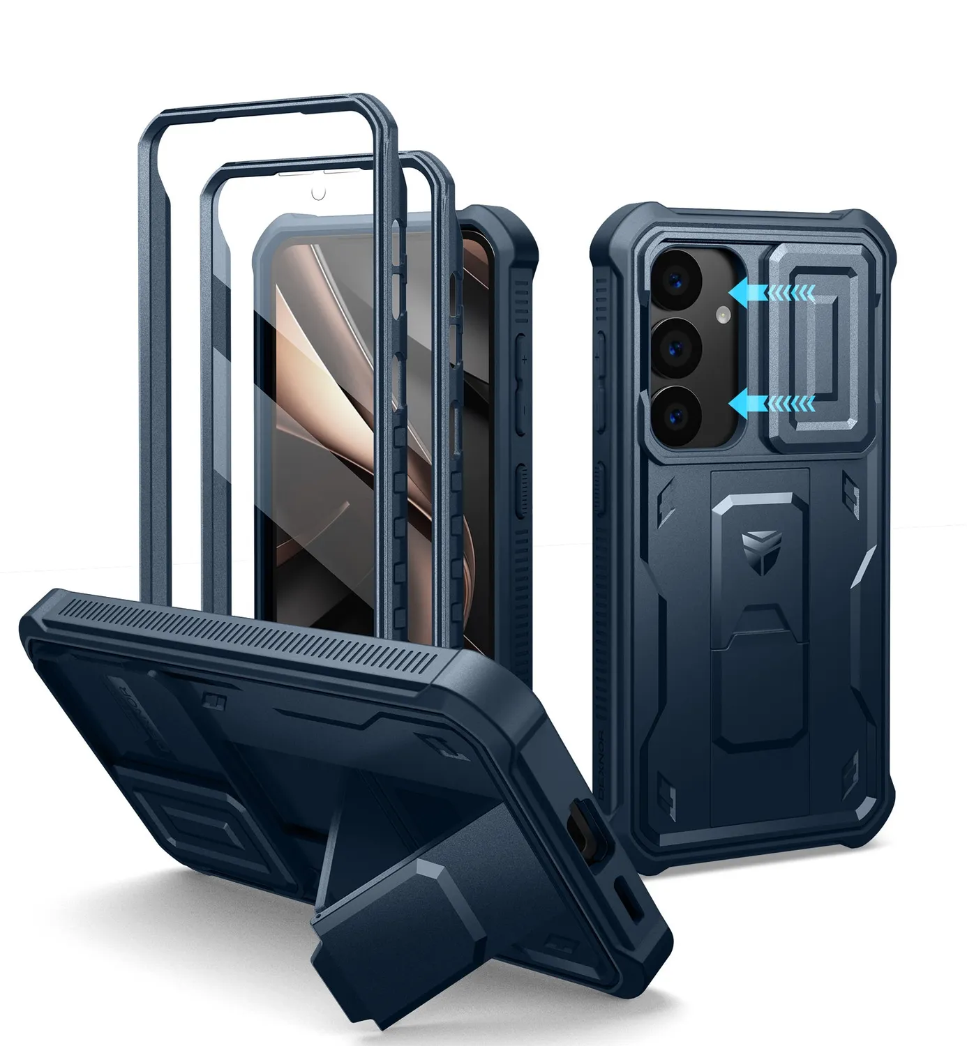 Dexnor Galaxy S25 cover rugged nera kickstand camera