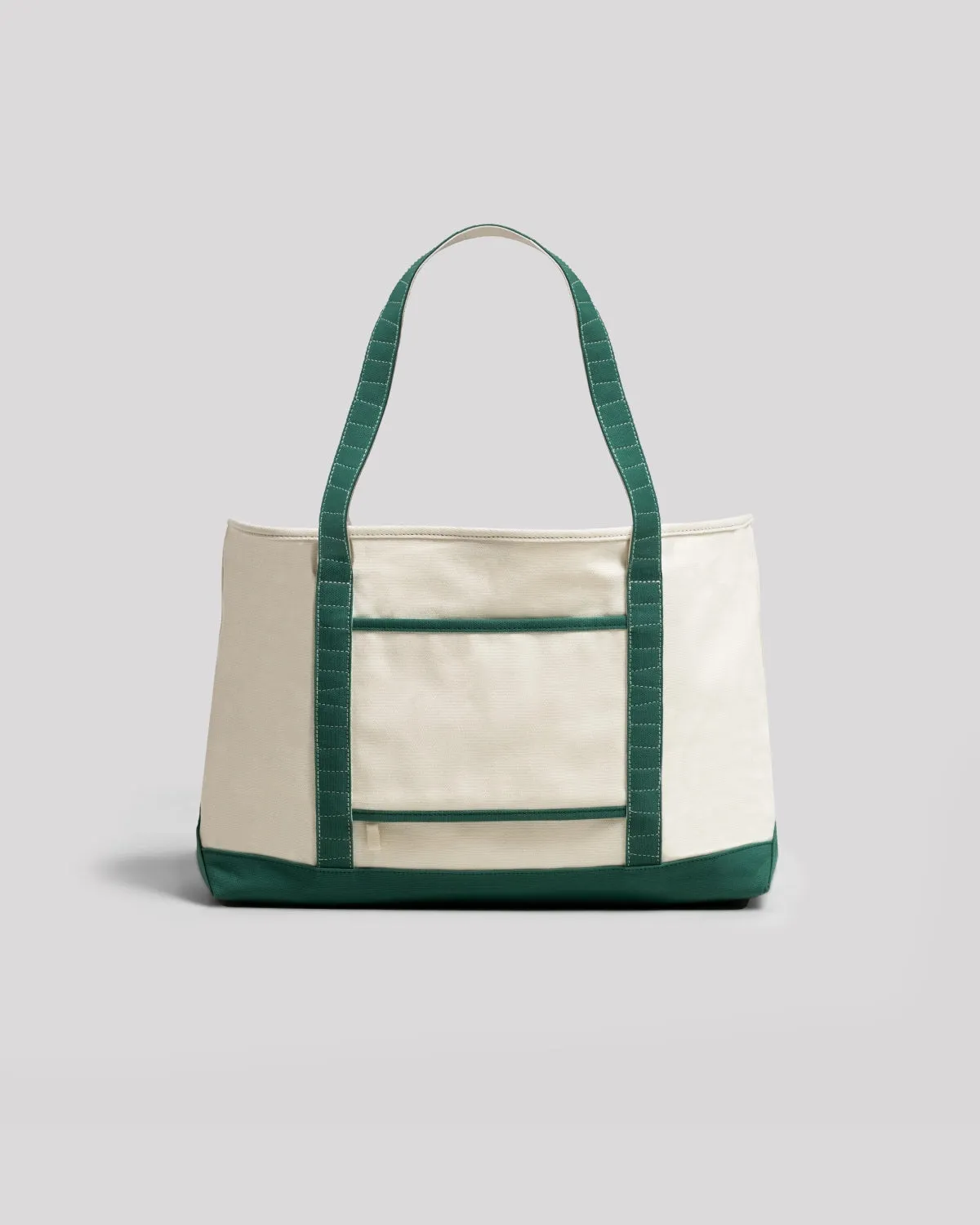 Nudient Canvas Tote shopper Cream Green tela