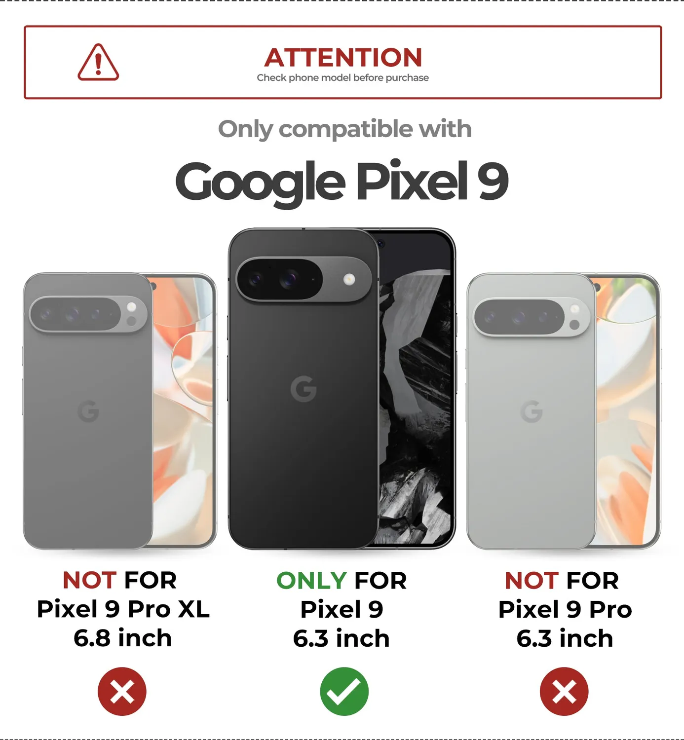 Dexnor Google Pixel 9 Cover nera antishock