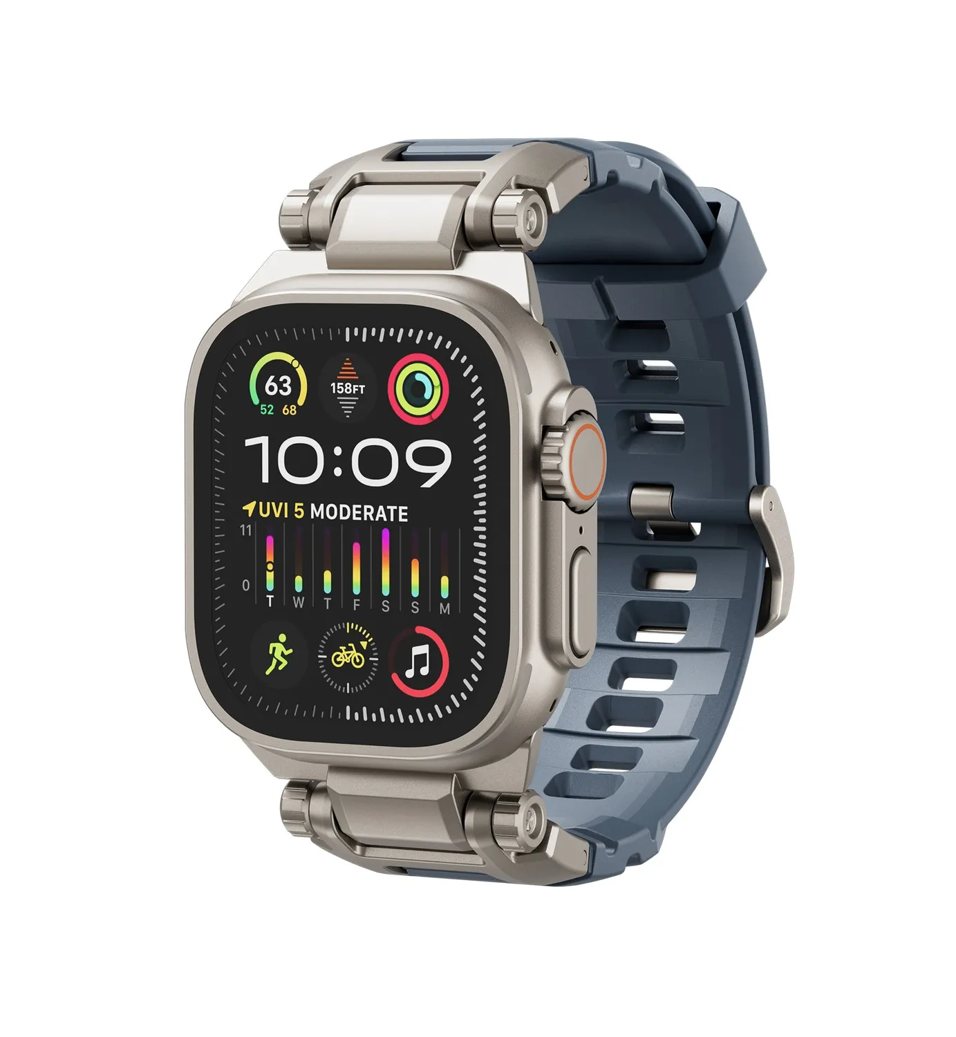 Dexnor Apple Watch 45mm cinturino acciaio nero Series 9/8/7