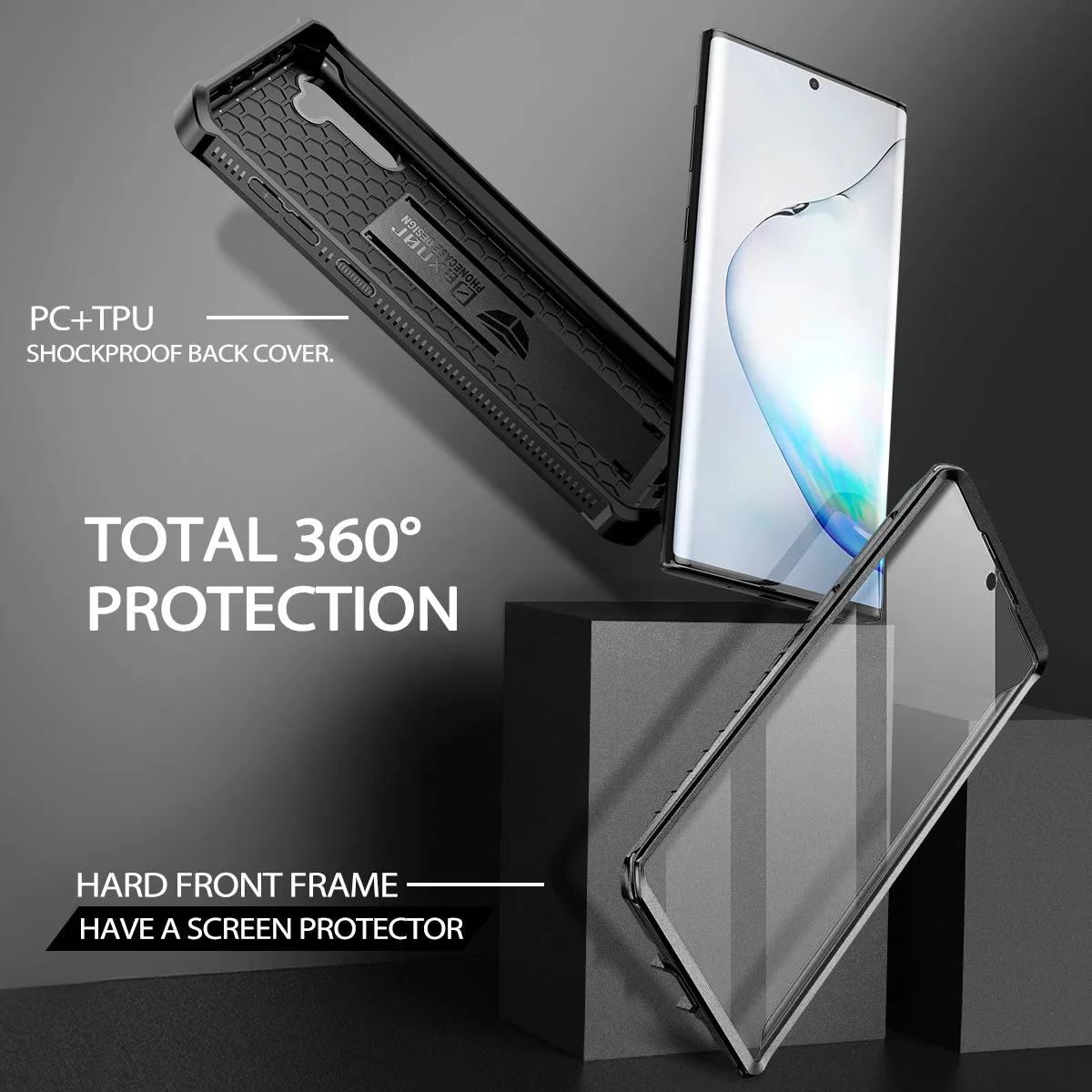 Dexnor Galaxy Note 10 cover nera con pellicola antiurto