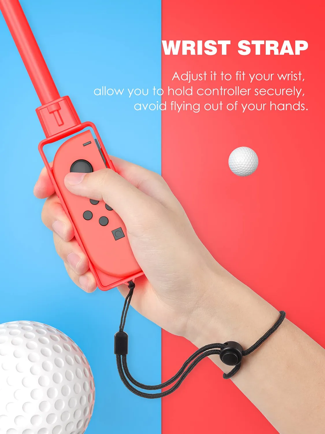 MoKo Switch impugnature golf Joy-Con 2 pezzi rosso blu
