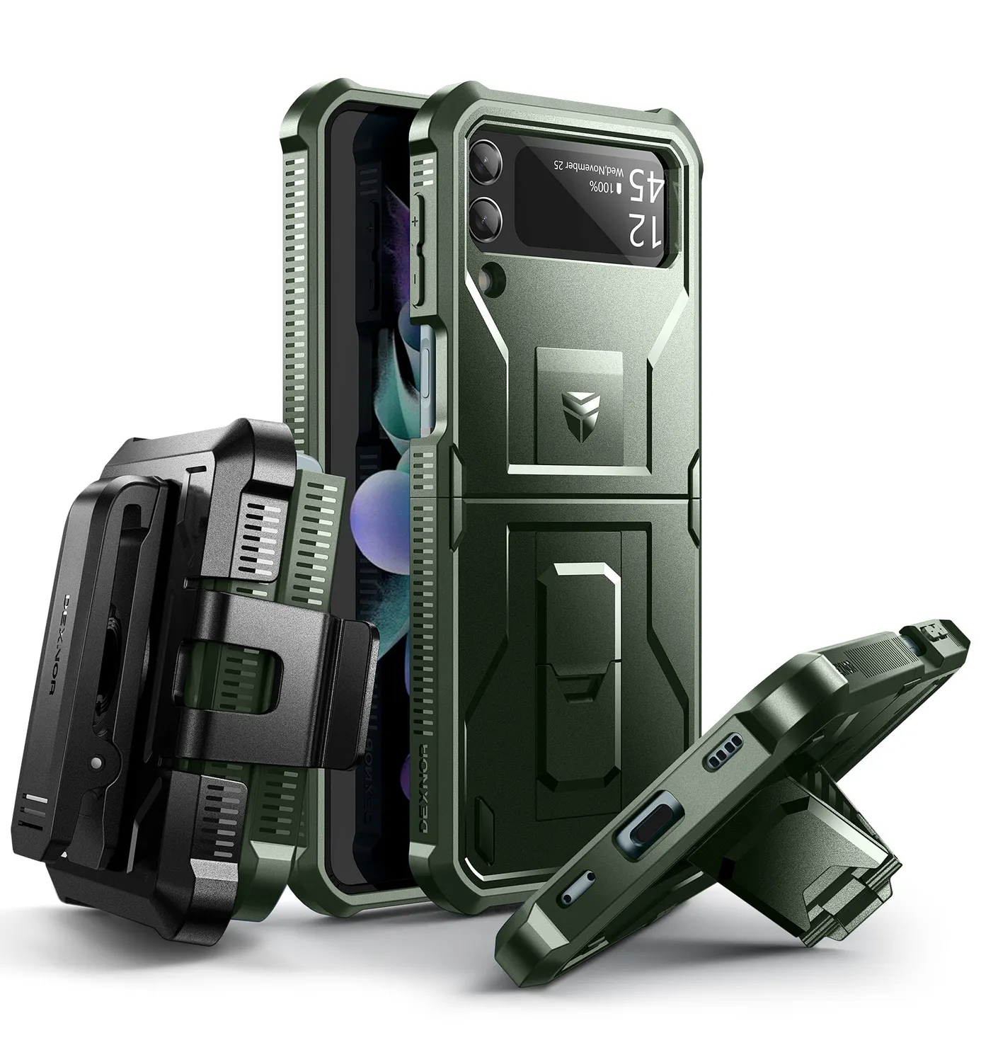 Dexnor cover Samsung Galaxy Z Flip 3 nera antiurto