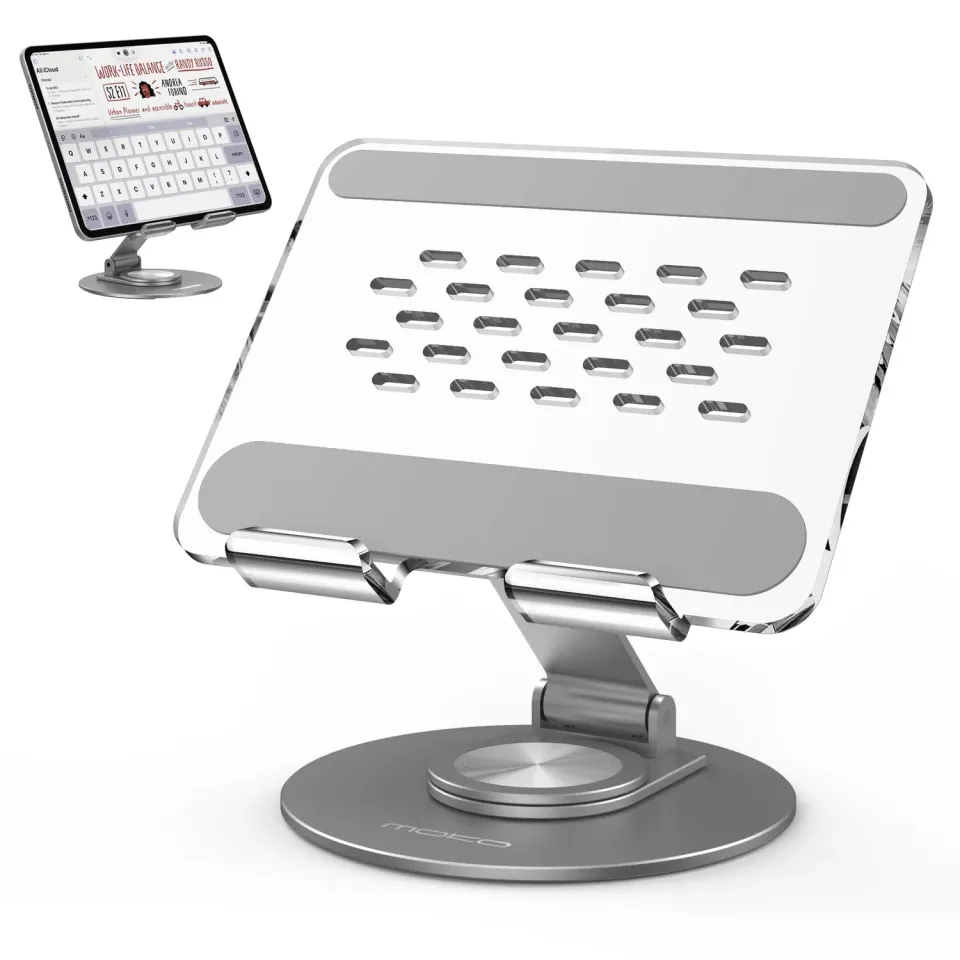 MoKo supporto tablet regolabile acrilico alluminio grigio 12,9"