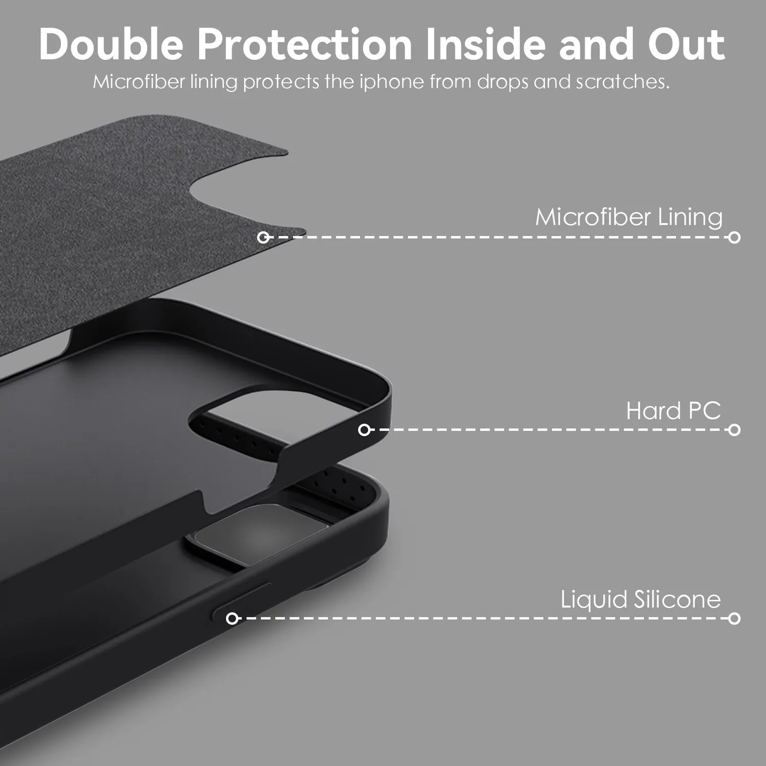 CloudValley iPhone 15 Pro Max cover silicone nera magsafe