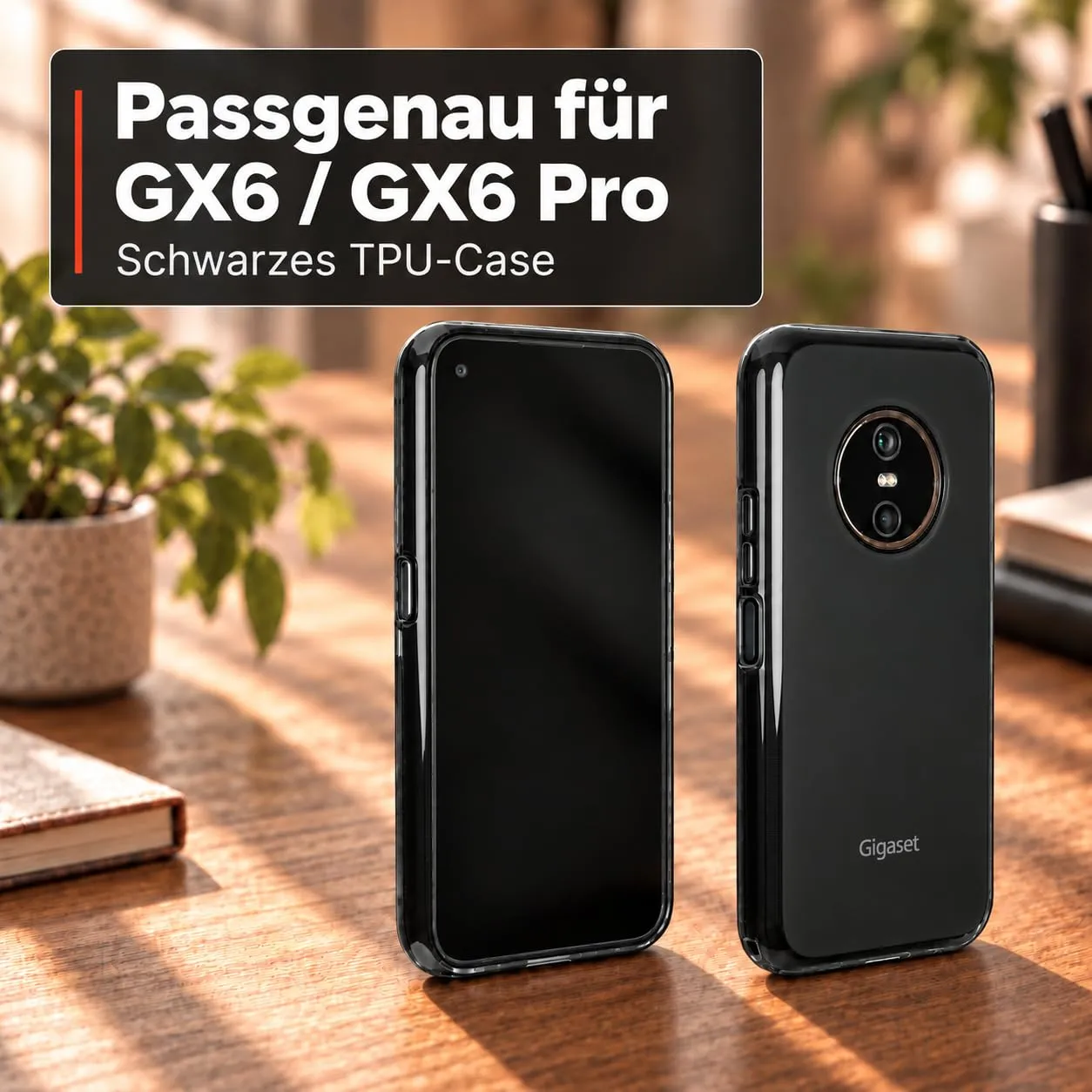 caseroxx GX6 Custodia TPU Gigaset GX6 Pro Nero Antiscivolo