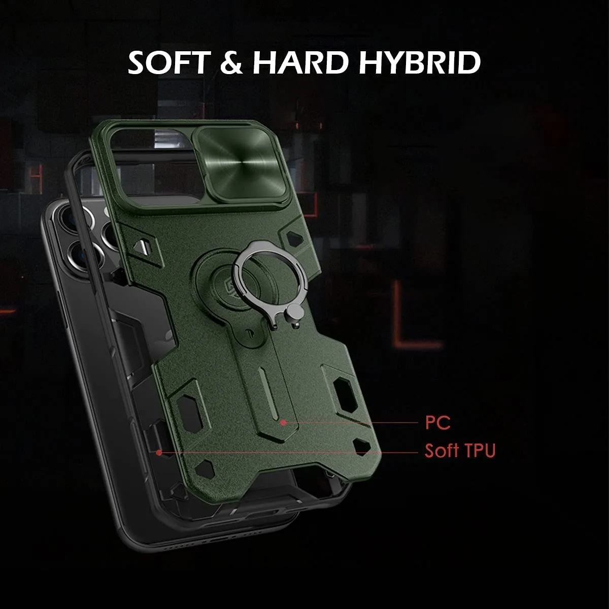 CloudValley Cover iPhone 13 Pro Max con Anello Nero