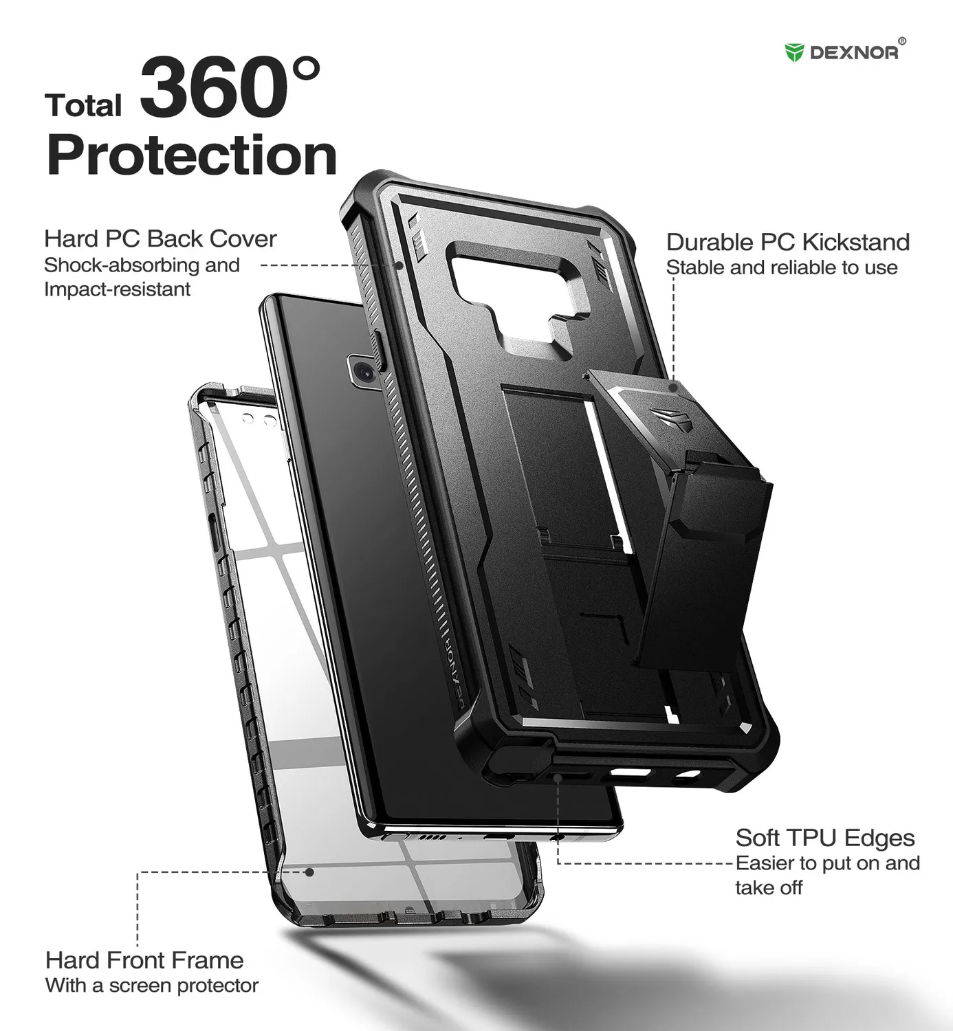 Dexnor Galaxy Note 9 cover corazzata con kickstand
