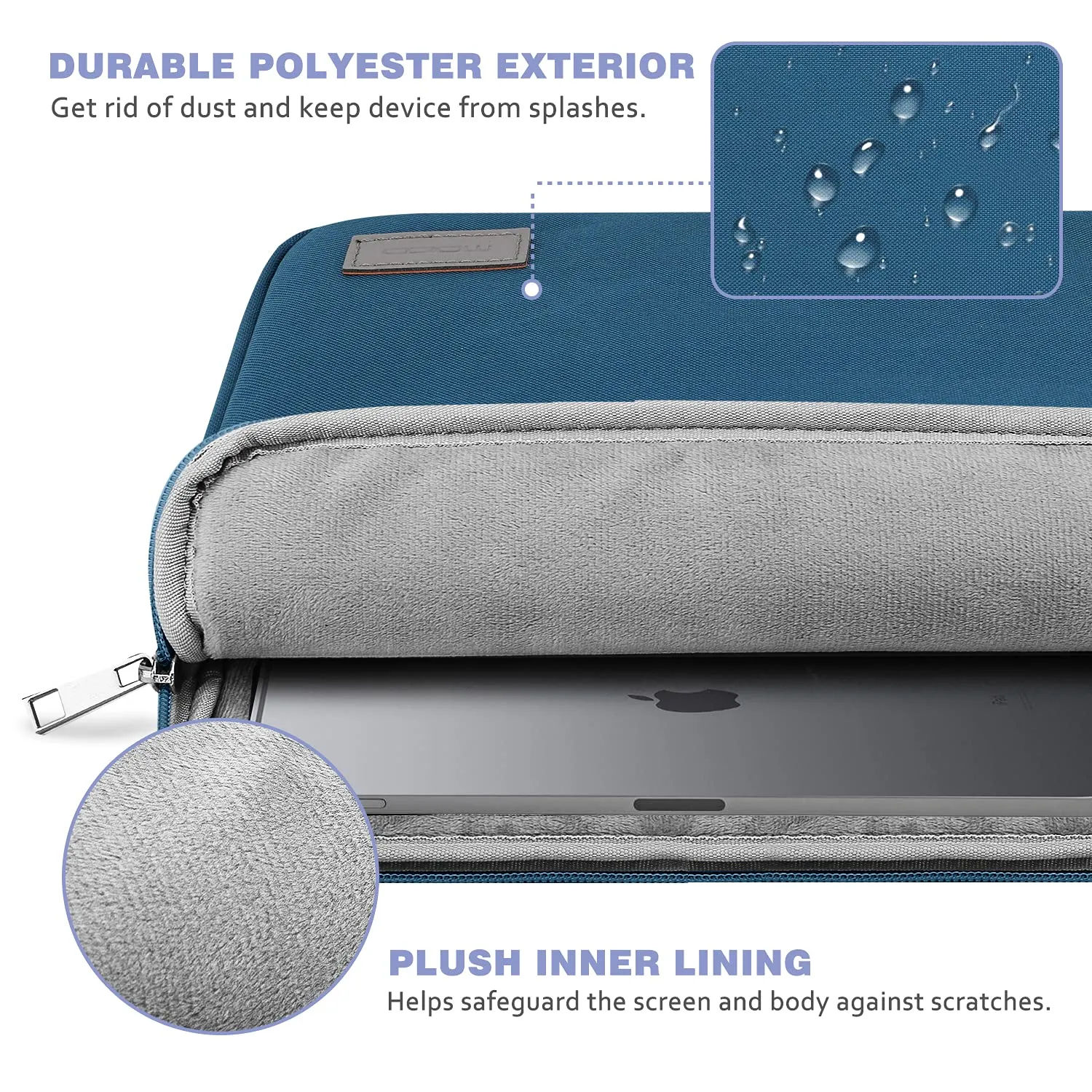 MoKo Sleeve Tablet 9-11 Pollici Blu Pavone con Zip