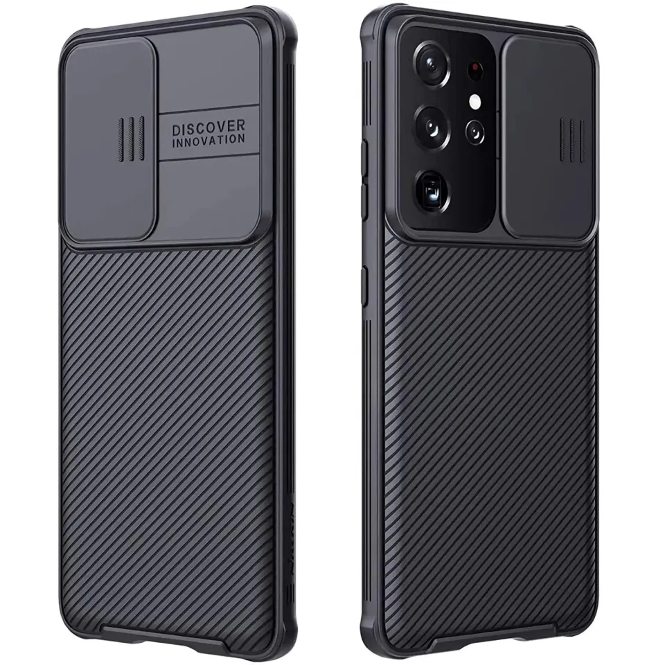 CloudValley cover Samsung Galaxy S21 Ultra 5G con copri fotocamera nero