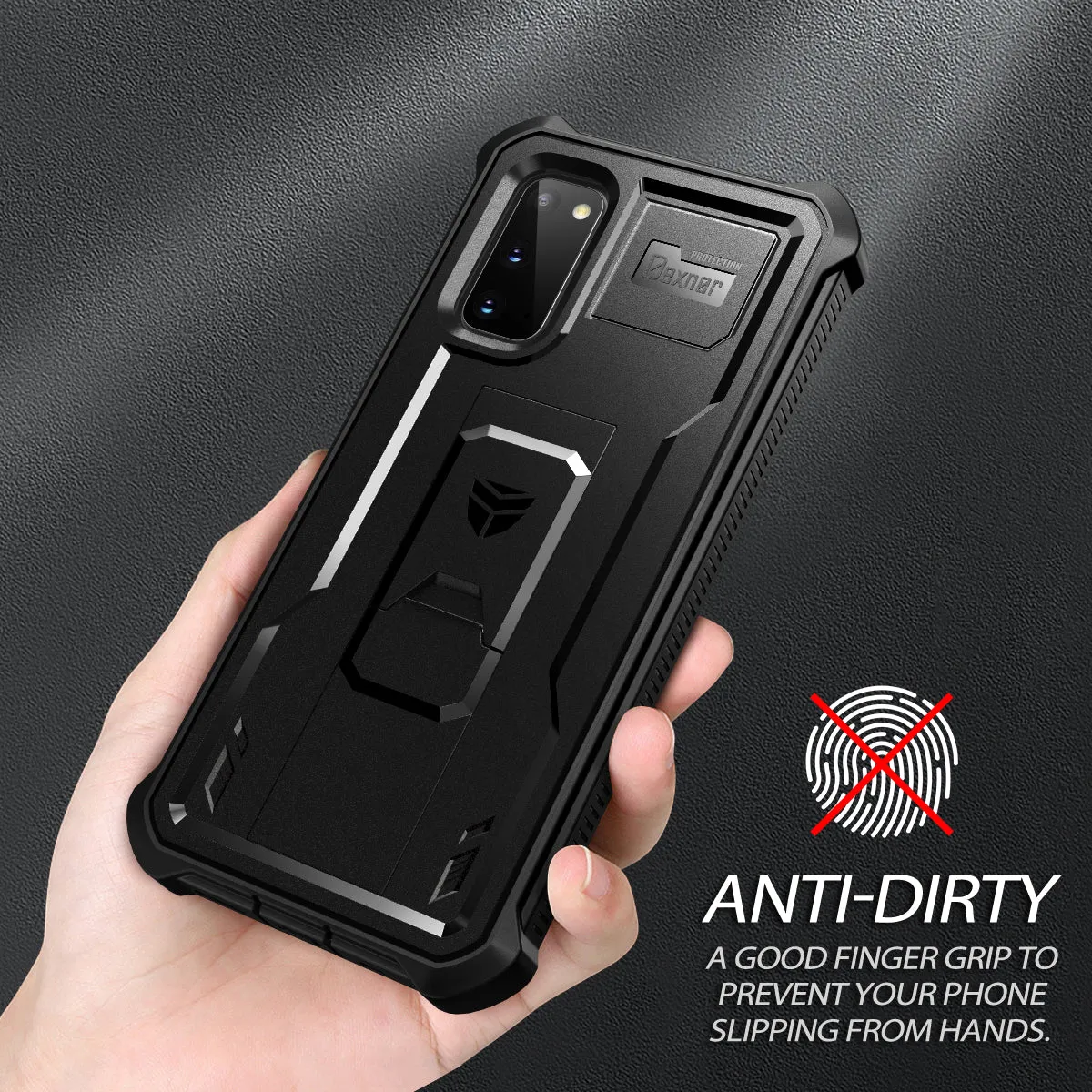 Dexnor Galaxy S20 custodia nera kickstand antiurto