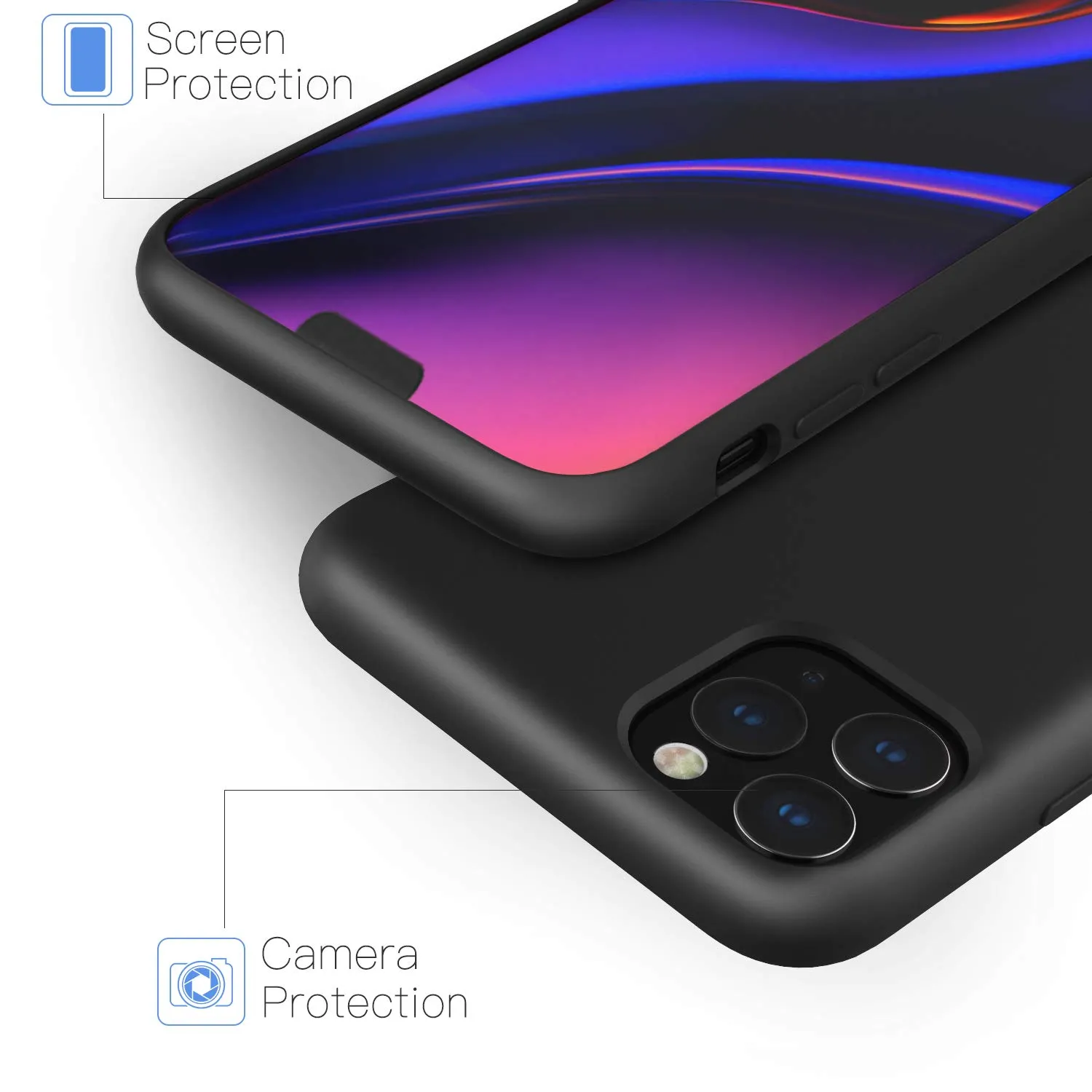 MoKo iPhone 11 Pro 5.8" custodia silicone nero antiurto