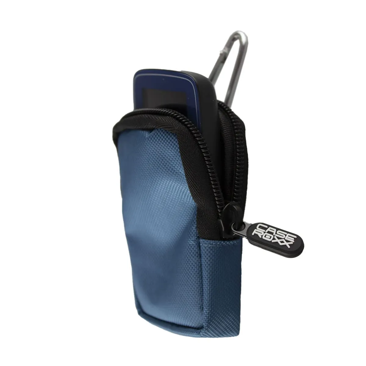 caseroxx Canvas custodia Freestyle Libre blu con moschettone