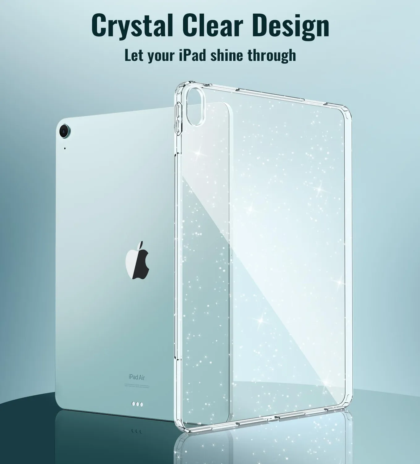 MoKo iPad Air 13 M4/M3/M2 cover trasparente glitter