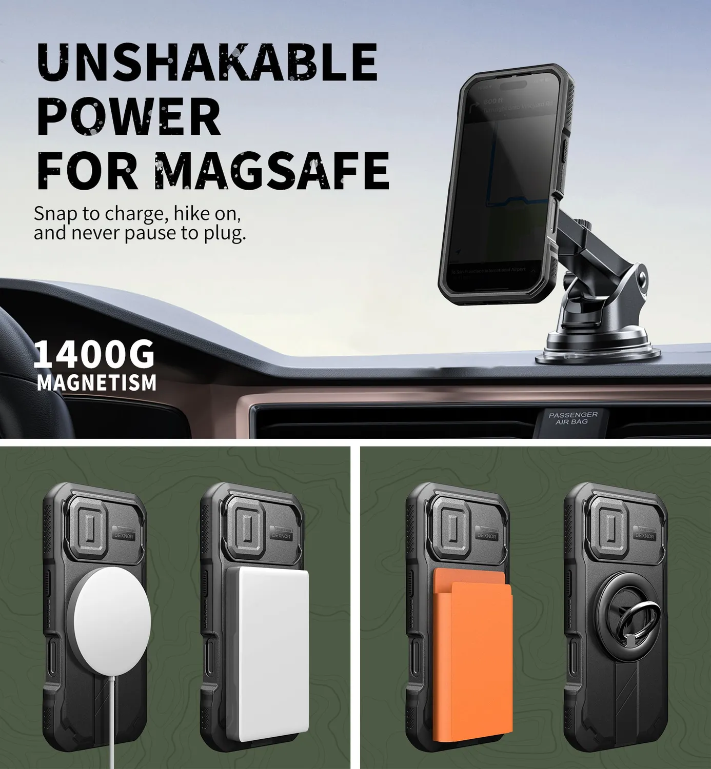 Dexnor Cover iPhone 17 Privacy Nera MagSafe con Stand 6,3"