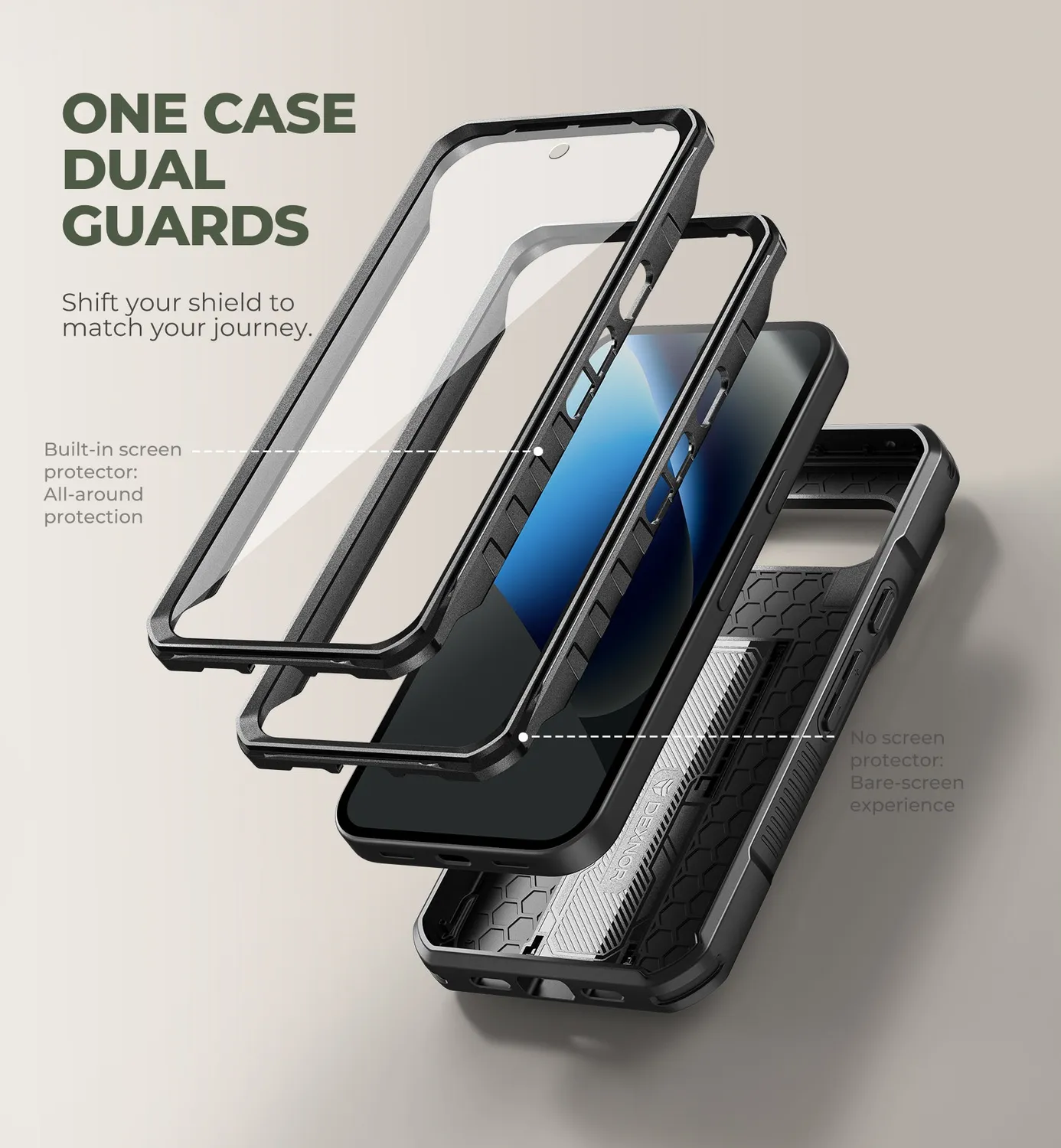 Dexnor Pixel 10a cover nera rugged con copri camera