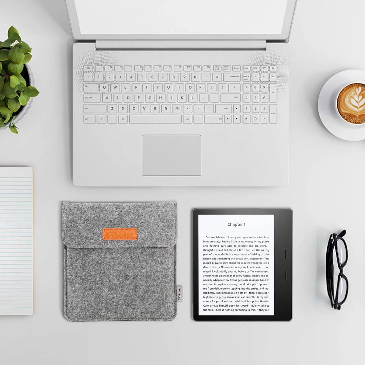 MoKo Custodia Feltro Kindle Oasis 2017/2019 Grigio Chiaro Leggera