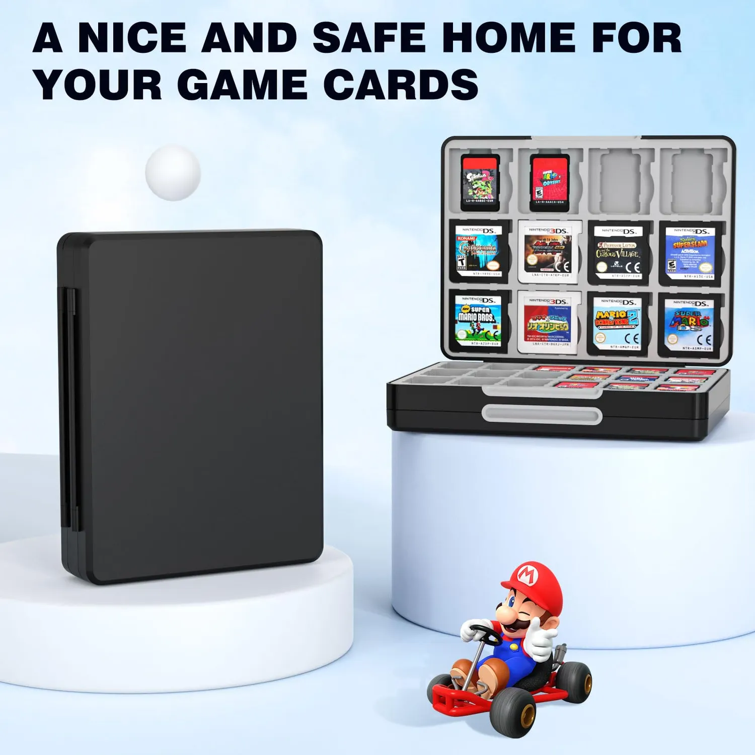 MoKo custodia 60 schede Nintendo Switch chiara magnetica