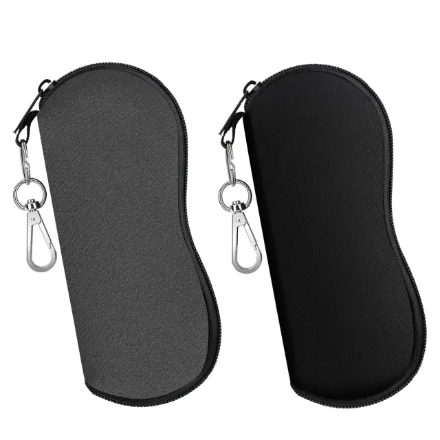 MoKo astuccio occhiali neoprene cerniera nero-grigio 2 pezzi