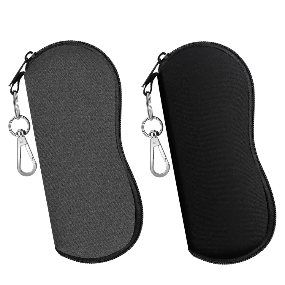 MoKo astuccio occhiali neoprene cerniera nero-grigio 2 pezzi