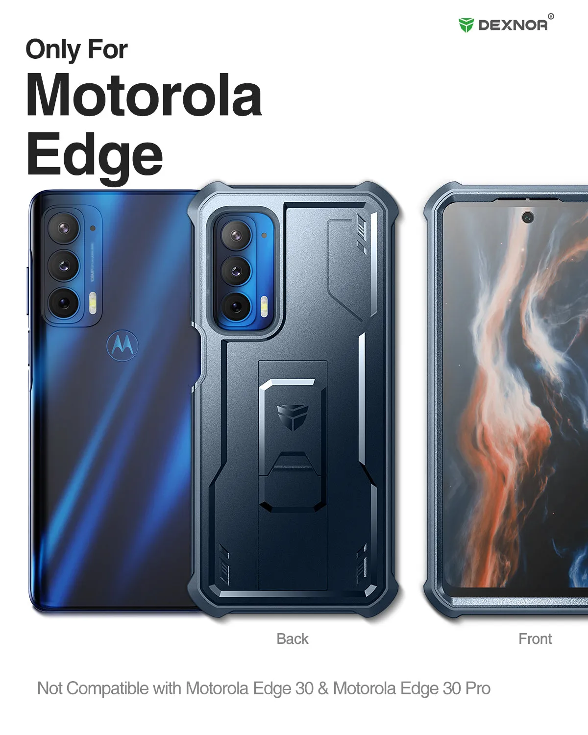 Dexnor Moto Edge 2021 custodia nera con stand