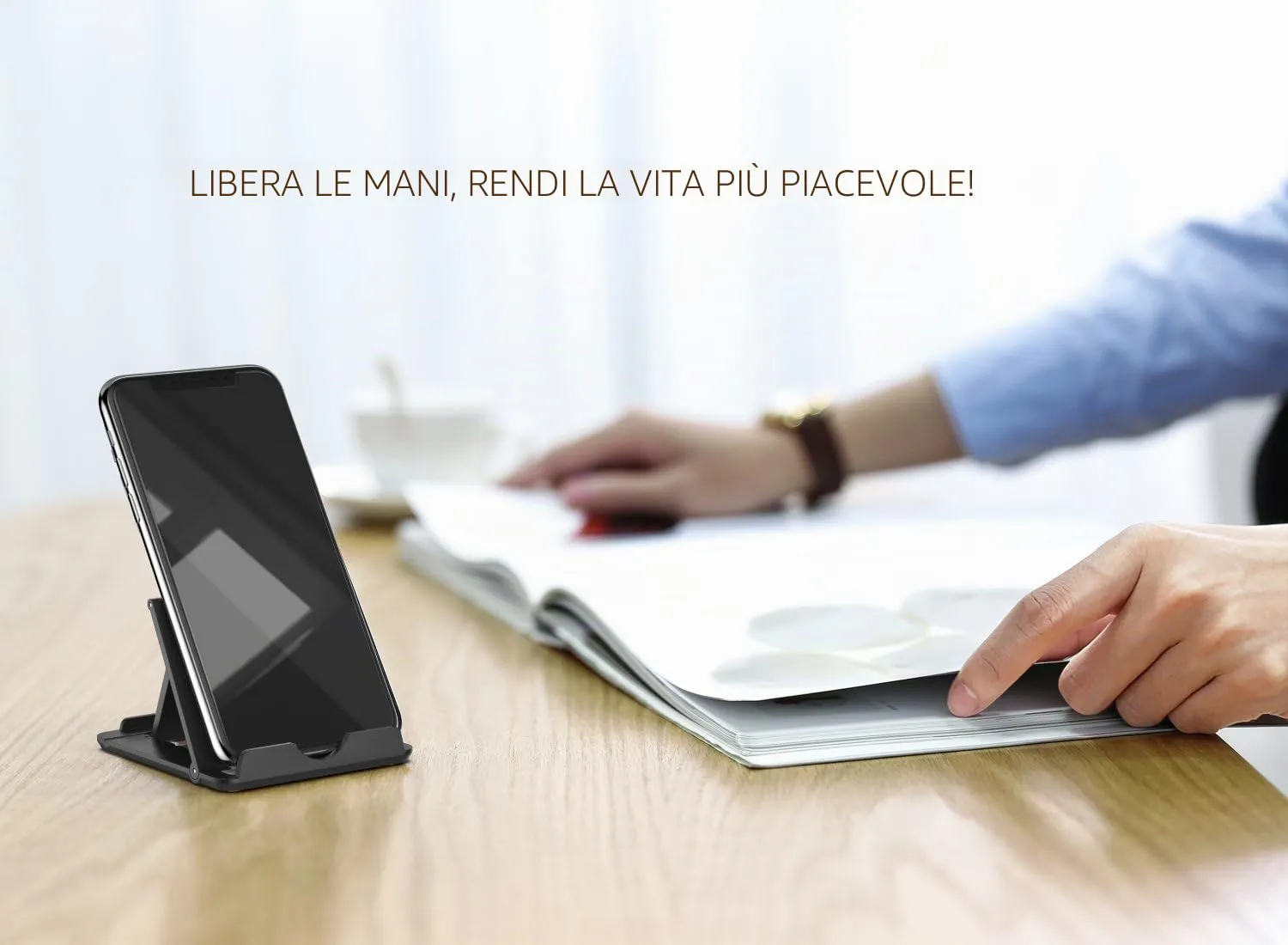 MoKo Supporto Cellulare Tablet 4-11" Pieghevole 2 Pezzi nero