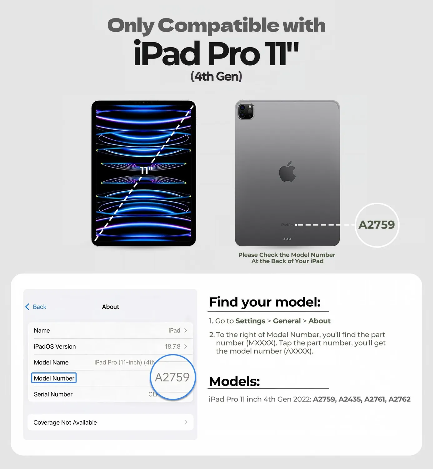 Dexnor iPad Pro 11 4th Gen 2022 custodia rugged nero antishock
