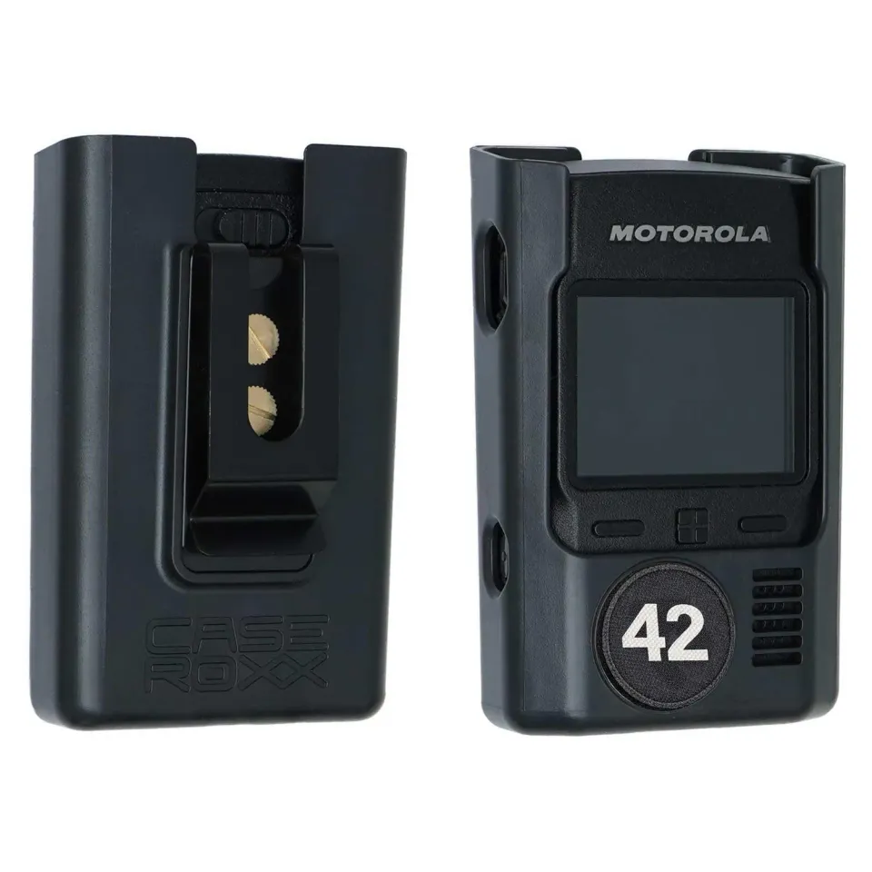 caseroxx Tetra-Pager TPG2200 custodia Motorola Advisor nero clip