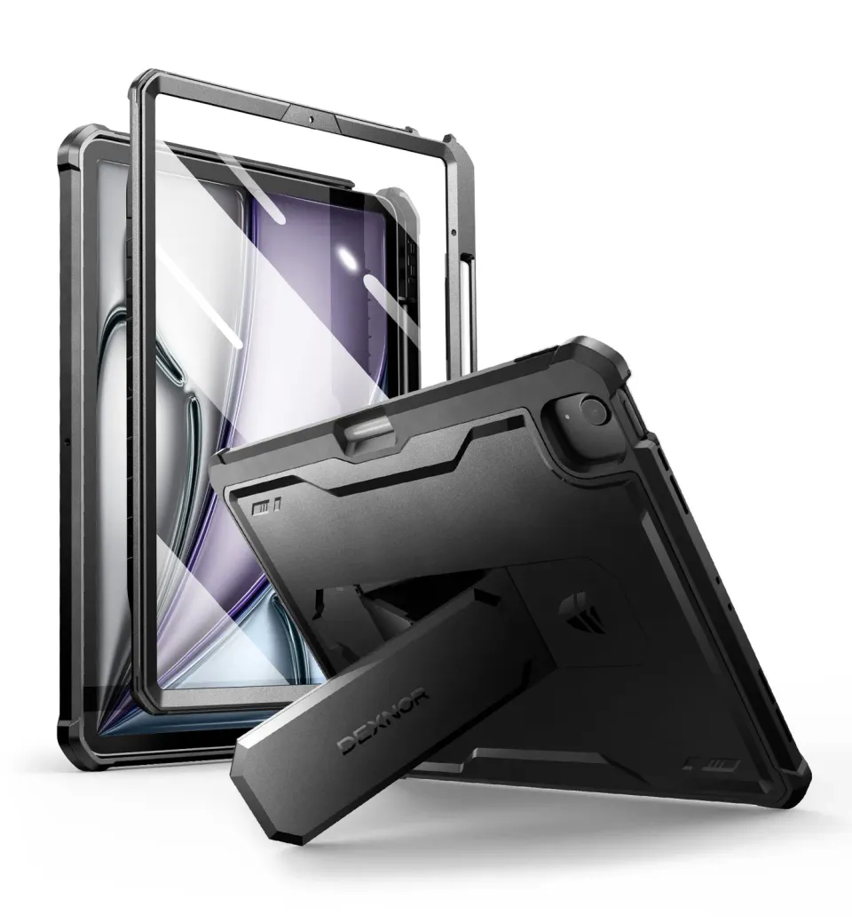 Dexnor iPad Air 13 2024 M2 custodia tablet nera antiurto