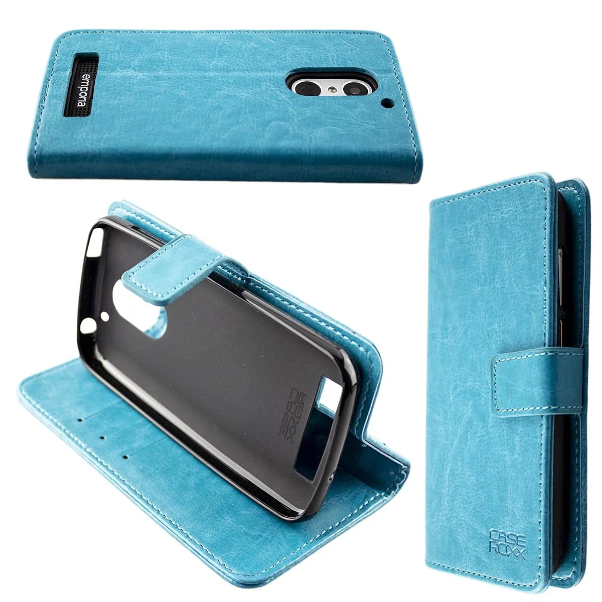 caseroxx Bookstyle Cover Emporia Smart 4 Nera Portafoglio