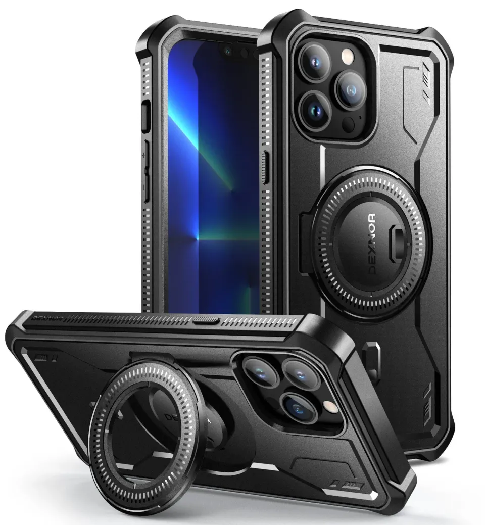 Dexnor cover iPhone 13 Pro Max nera anturto con vetro