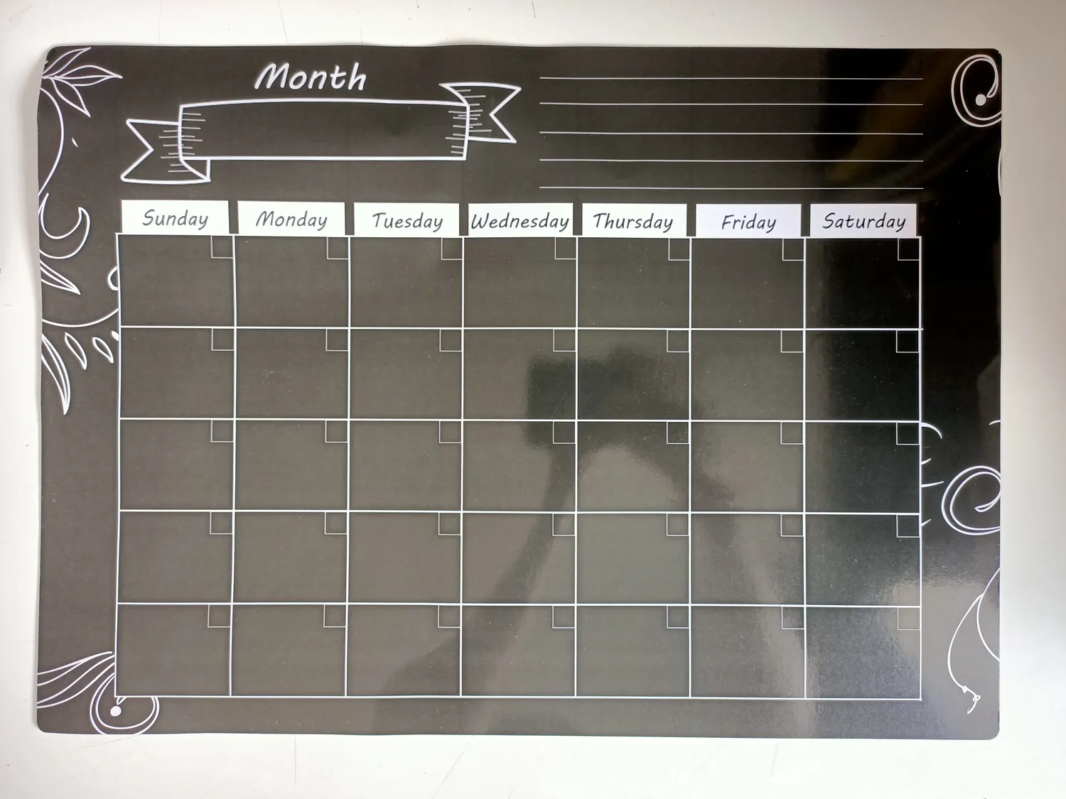 MoKo Calendario Magnetico Frigo Nero Mensile Riutilizzabile