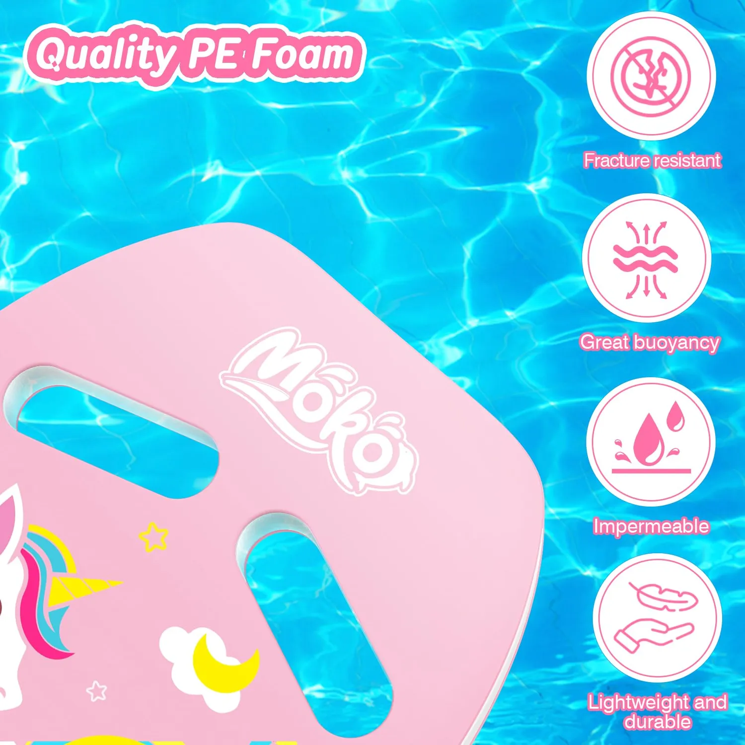 MoKo tavoletta nuoto bambini U rosa unicorno PE