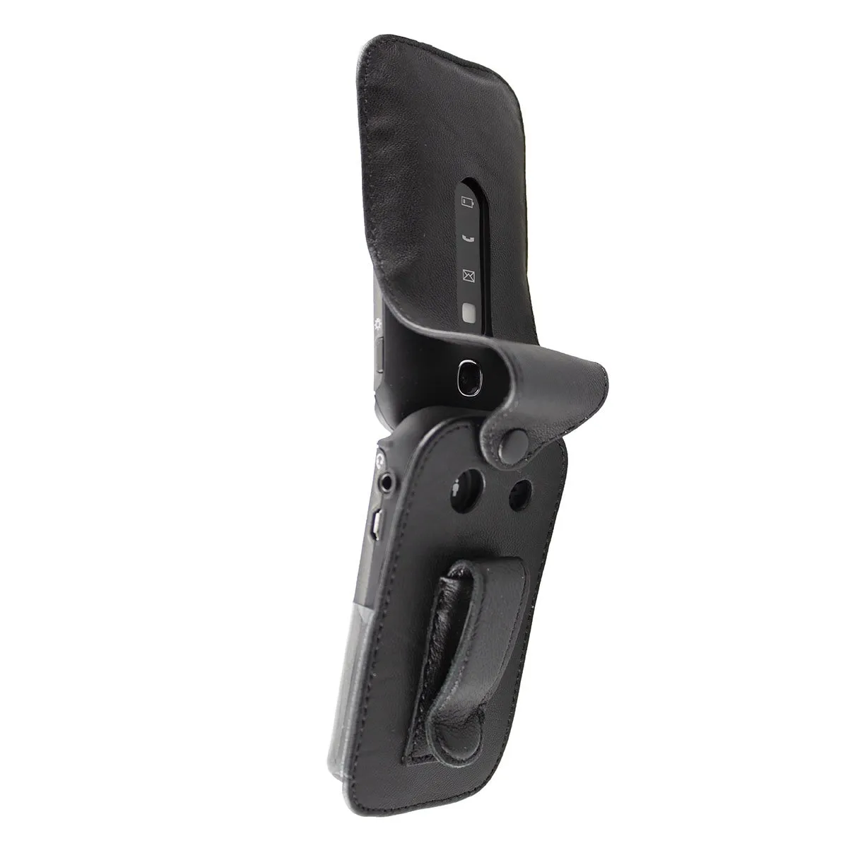 caseroxx Panasonic KX-TU327 TU349 custodia pelle nera cintura