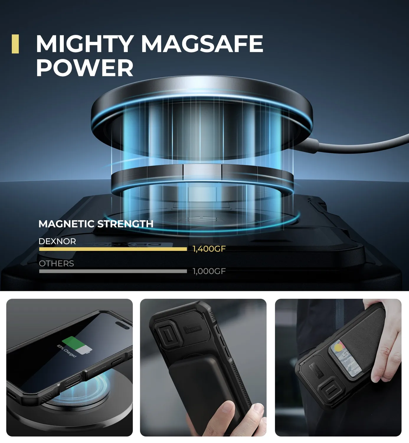 Dexnor cover iPhone 16 Plus privacy nera magnetica