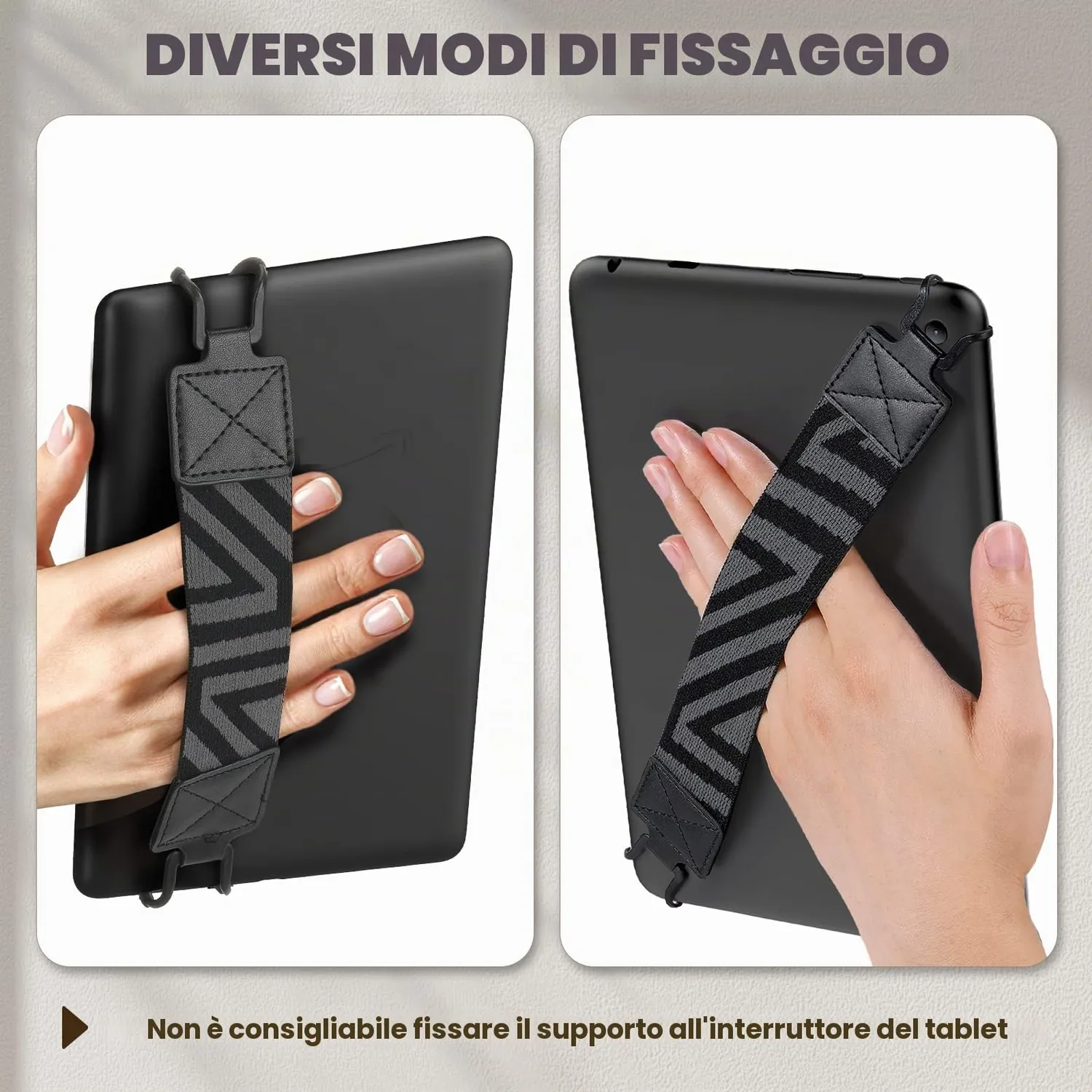 MoKo cinturino mano tablet 9-11" nero elastico